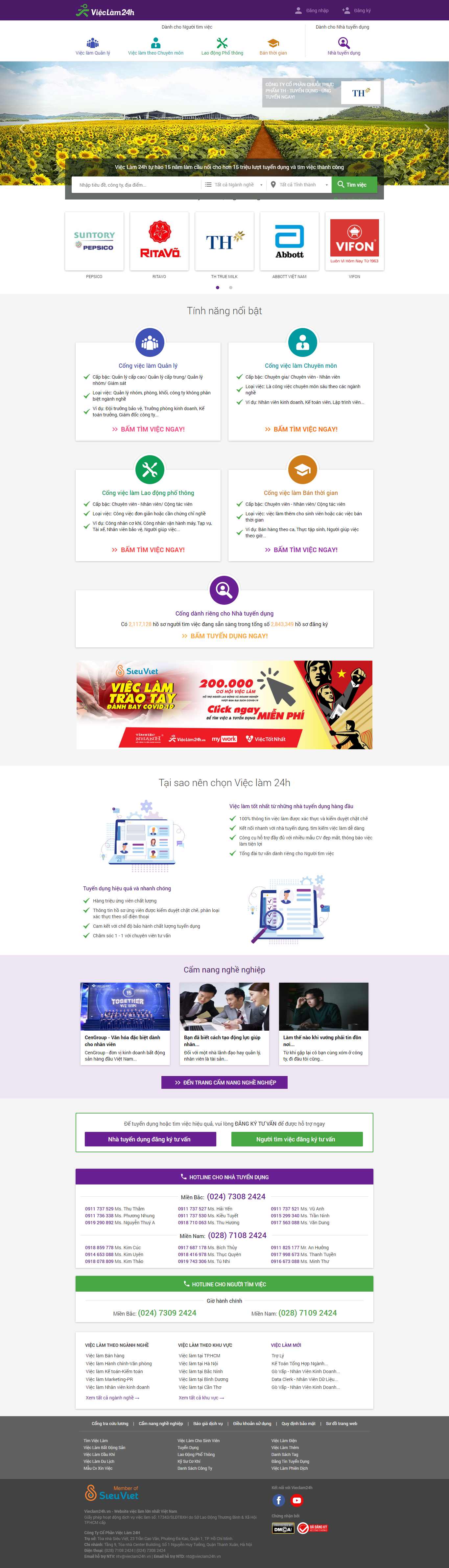 Thiết kế web lao động - vieclam24h.vn