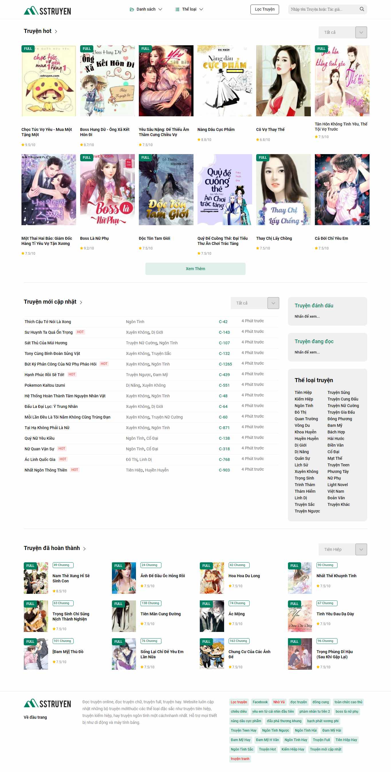 Thiết kế web blog chuyện - sstruyen.com