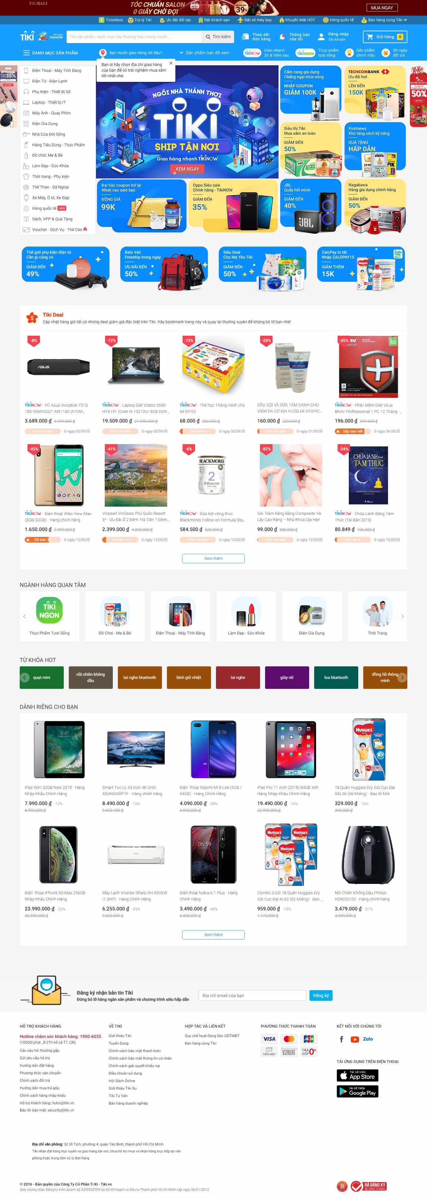 Thiết kế web shopee - tiki.vn