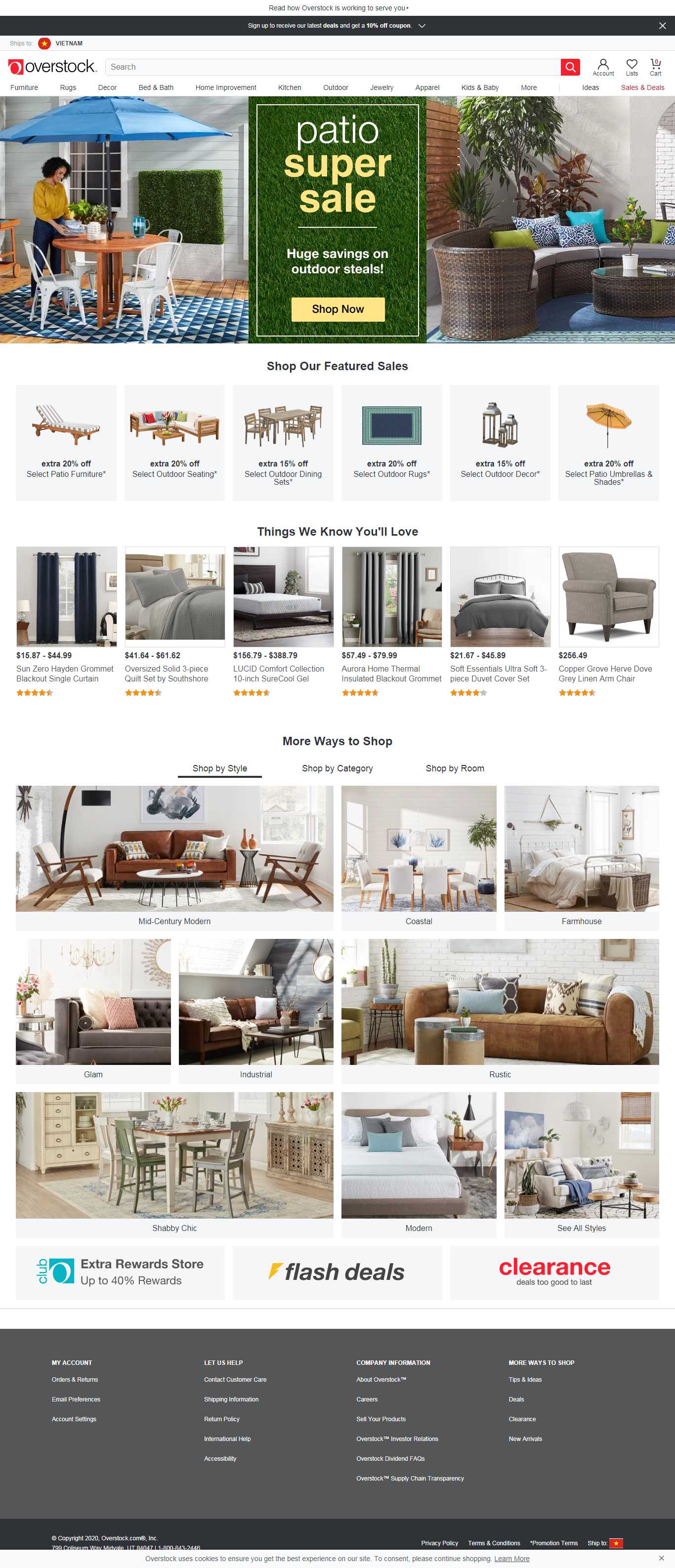 Thiết kế web tao bao - www.overstock.com