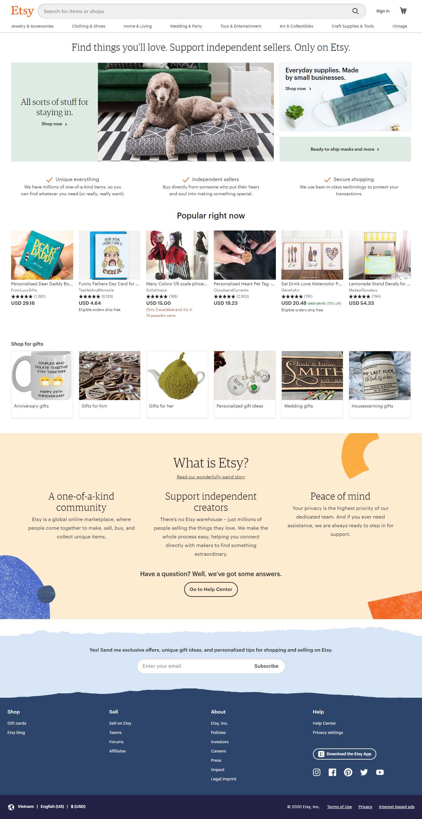 Thiết kế web alibaba - www.etsy.com
