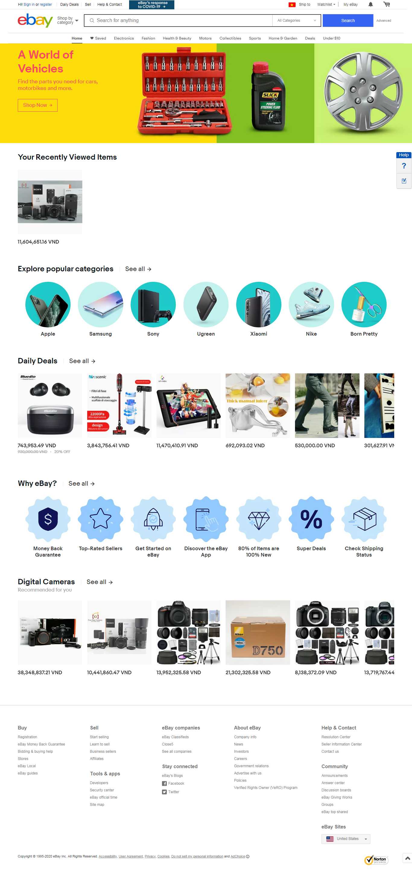Thiết kế web amazon - www.ebay.com