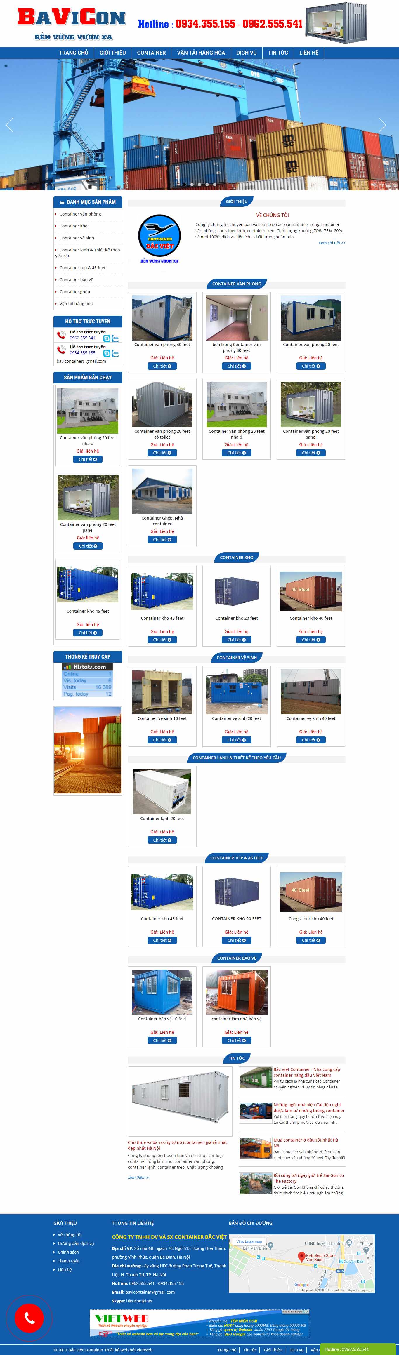 Thiết kế web 5 giây - bacvietcontainer.com