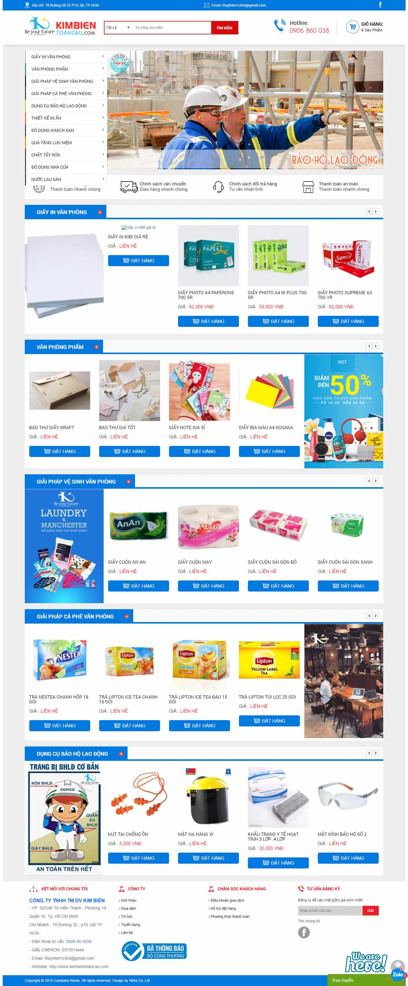 Thiết kế Web Văn phòng phẩm - kimbientoancau.com