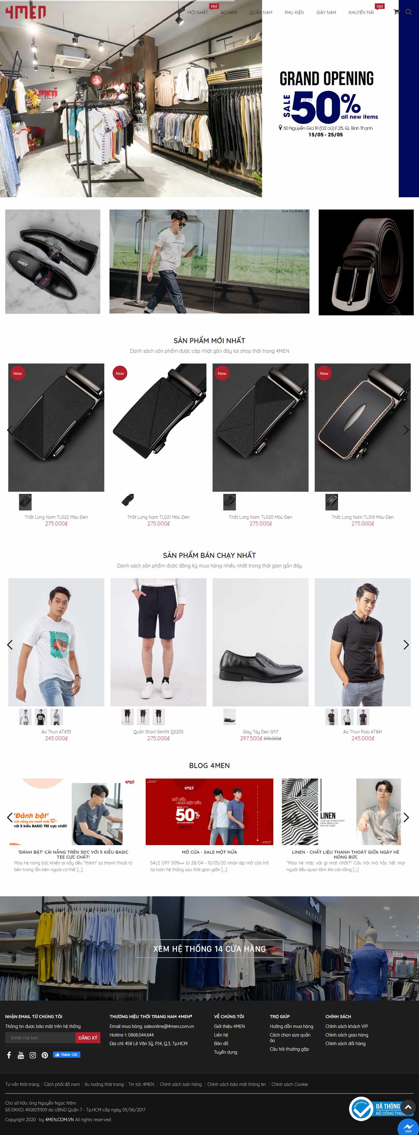 Thiết kế Web thiết kế thời trang - 4men.com.vn