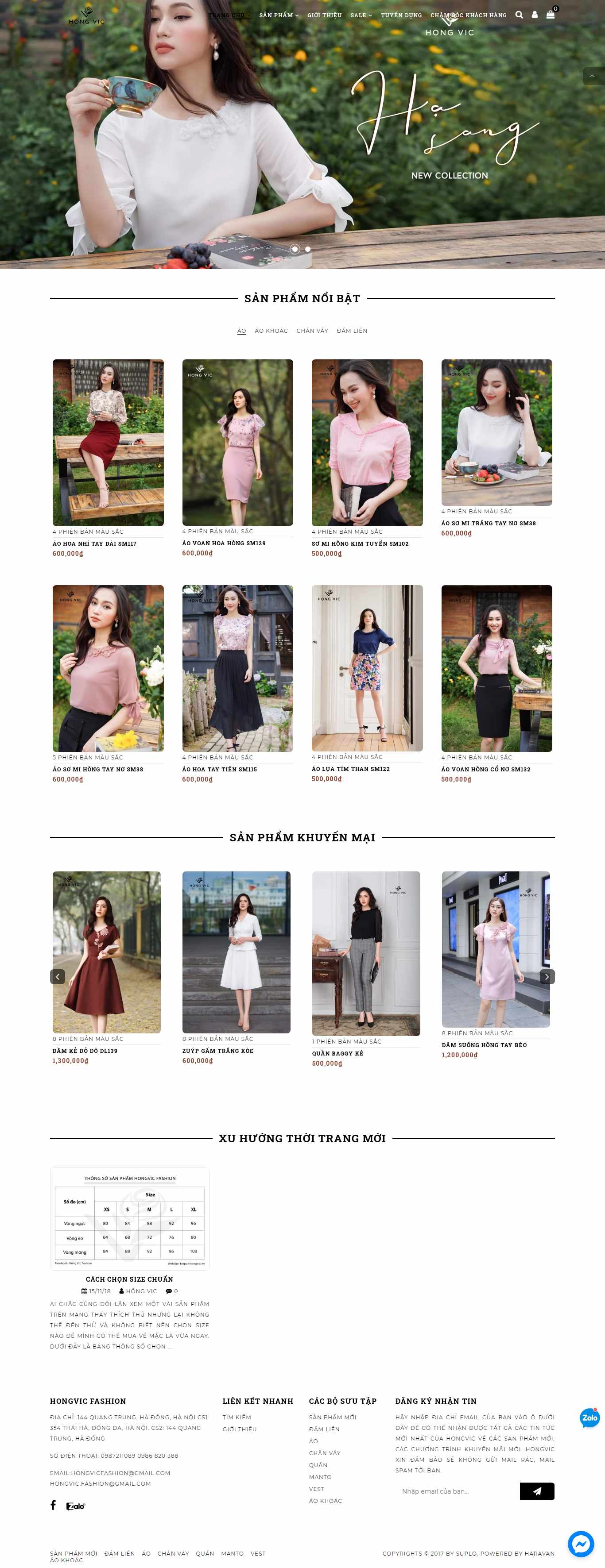 Thiết kế Web thiết kế thời trang - hongvic.vn