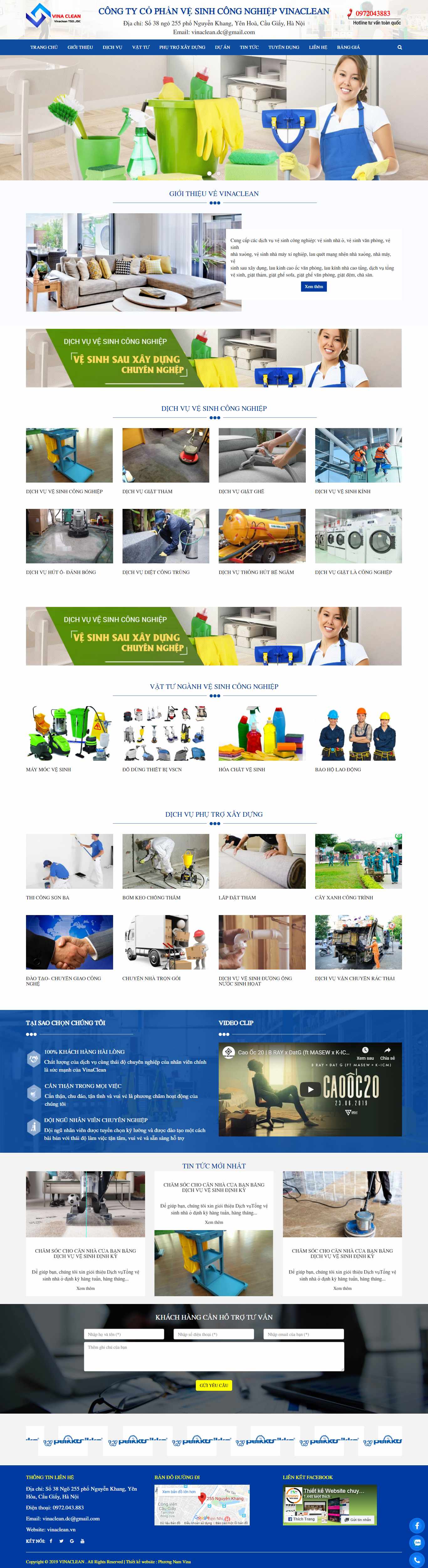 Thiết kế Web dịch vụ vệ sinh công nghiệp - vinaclean.vn