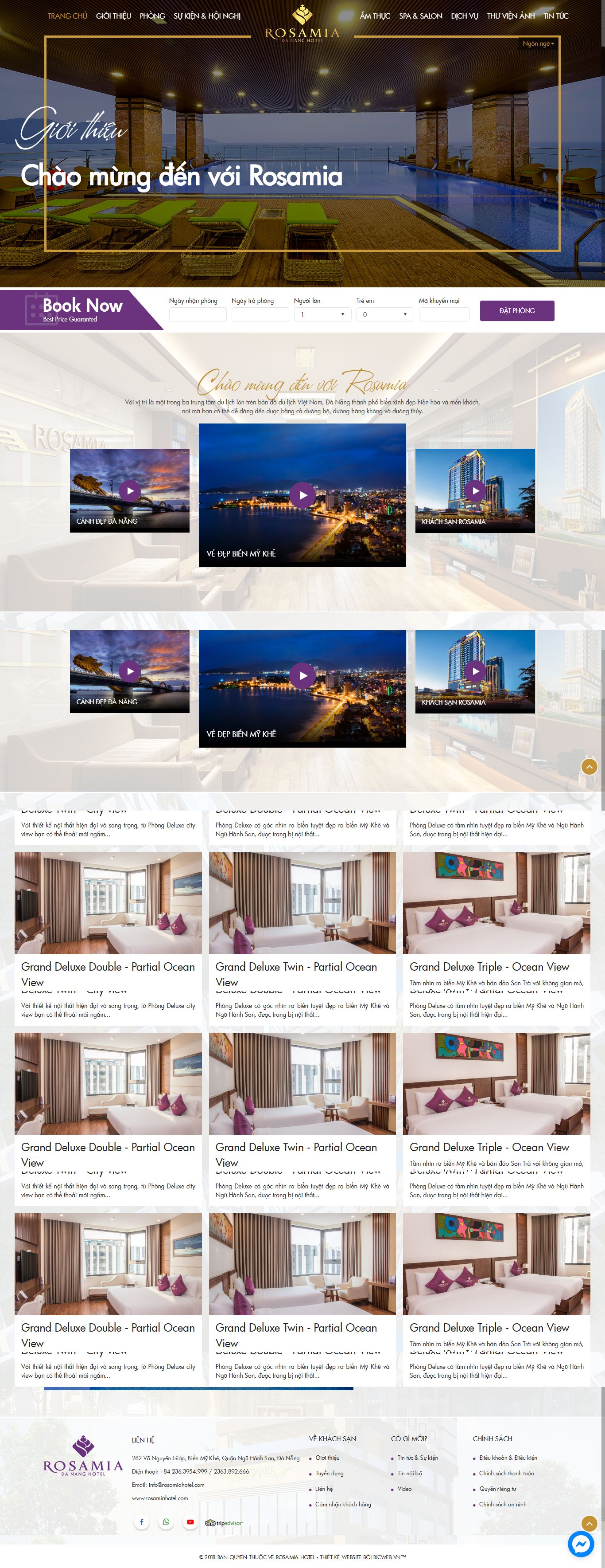 Thiết kế Web khách sạn - rosamiahotel.com