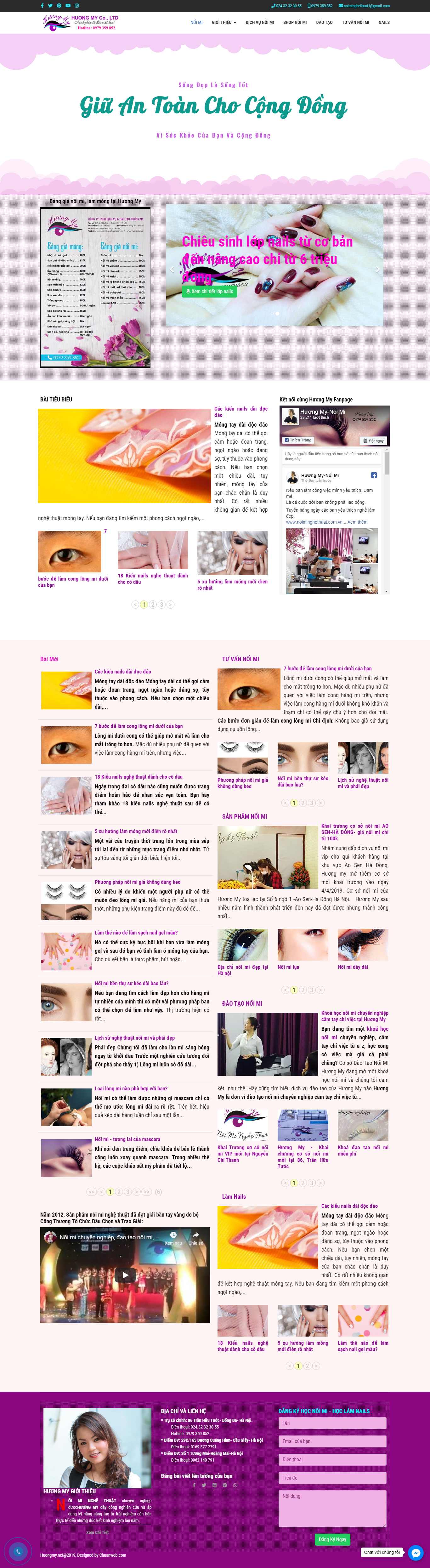 Thiết kế web salon nails - huongmy.net