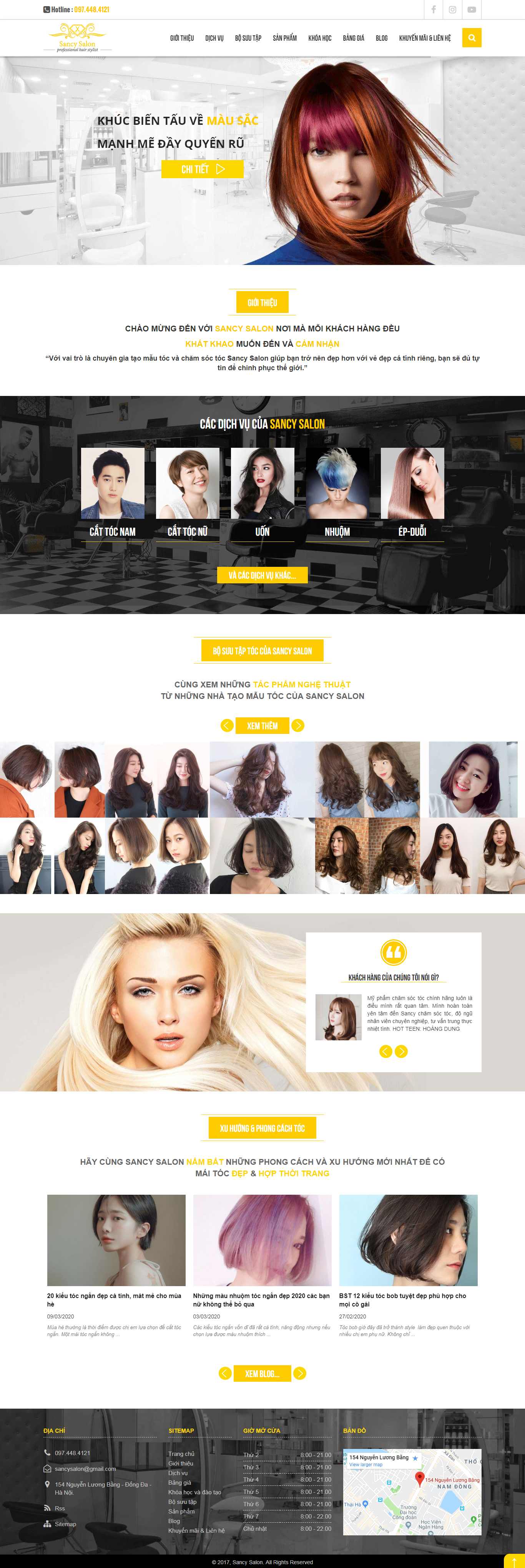 Thiết kế web salon tóc - sancysalon.com