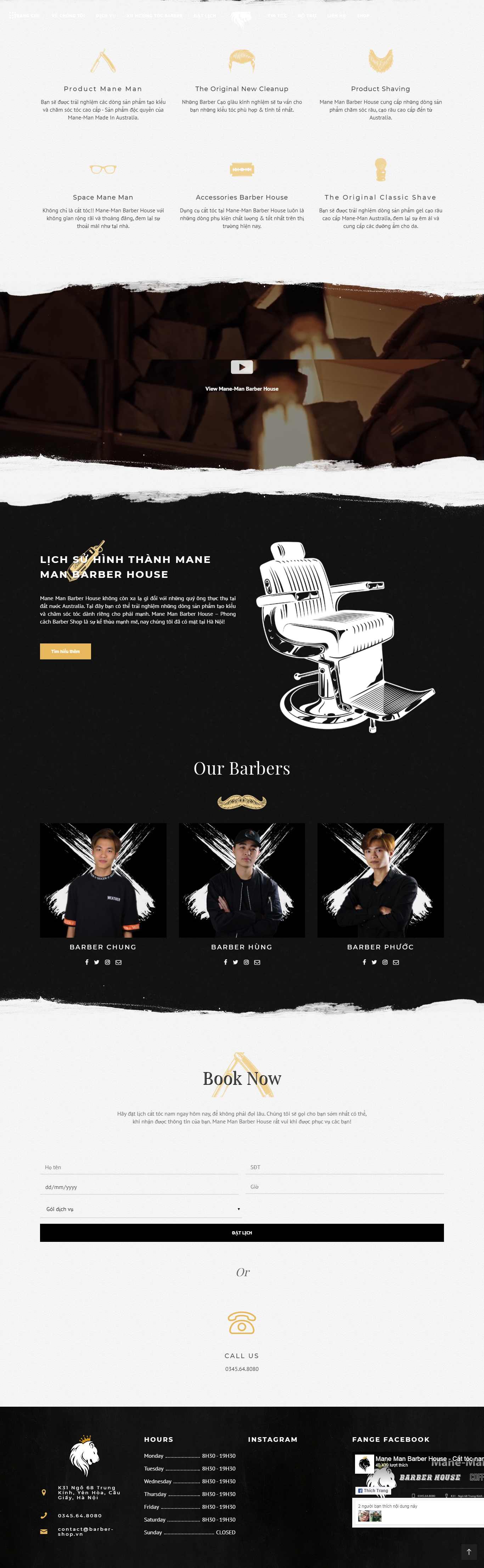 Thiết kế web salon tóc - barber-shop.vn