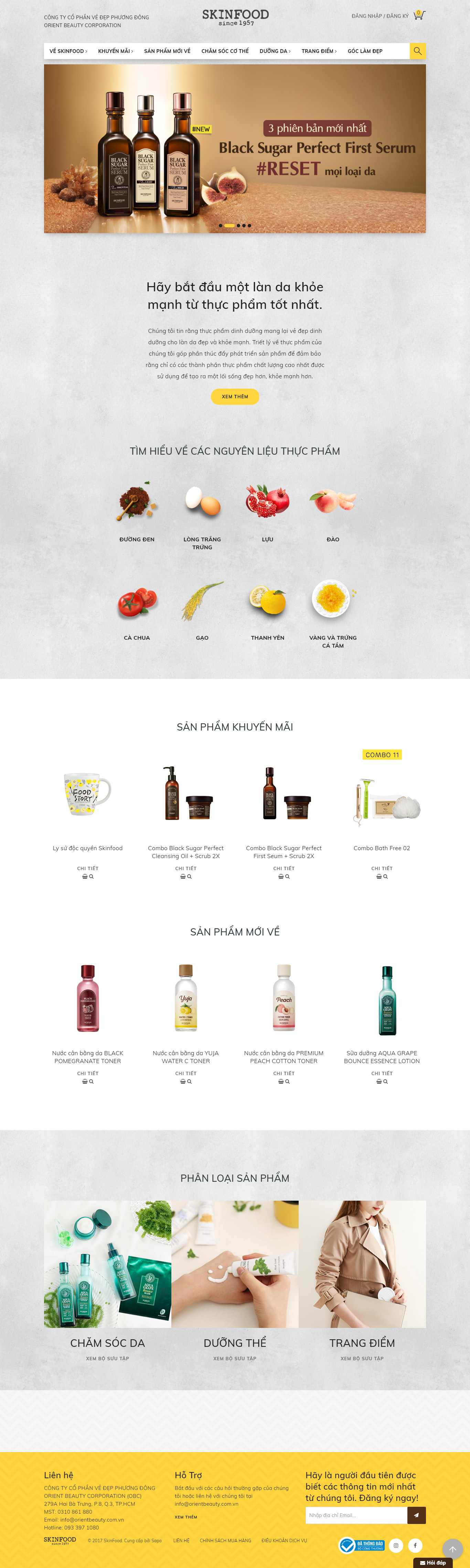 Thiết kế web mỹ phẩm làm đẹp - skinfoodvietnam.com.vn