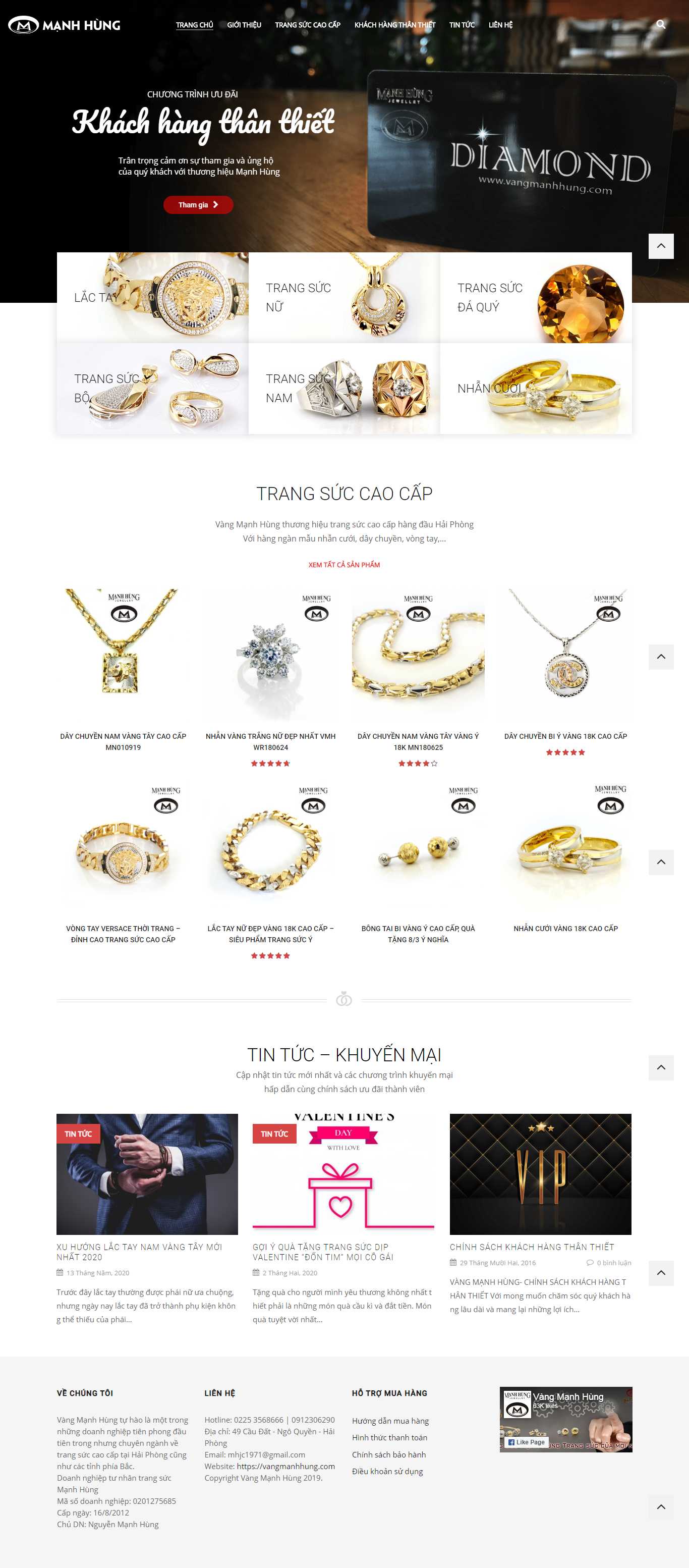 Thiết kế web vàng bạc - vangmanhhung.com