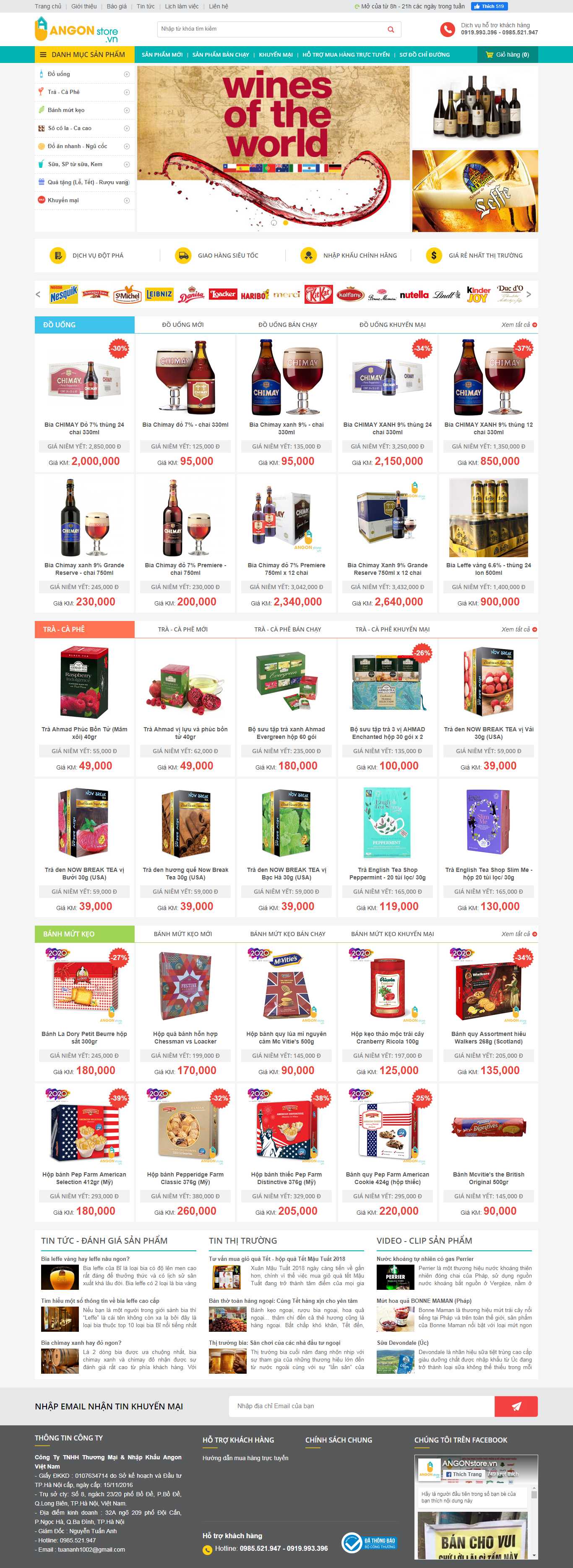 Thiết kế Web bánh kẹo - angonstore.vn