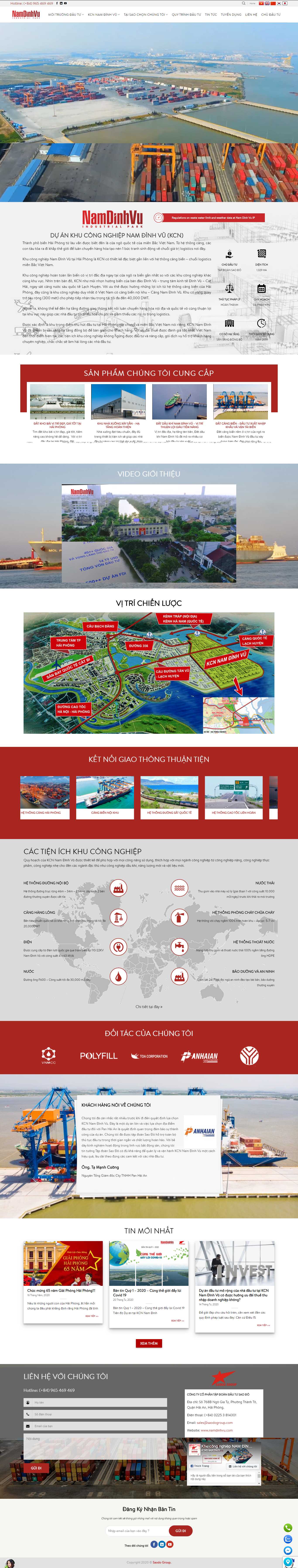 Thiết kế web khu công nghiệp - namdinhvu.com