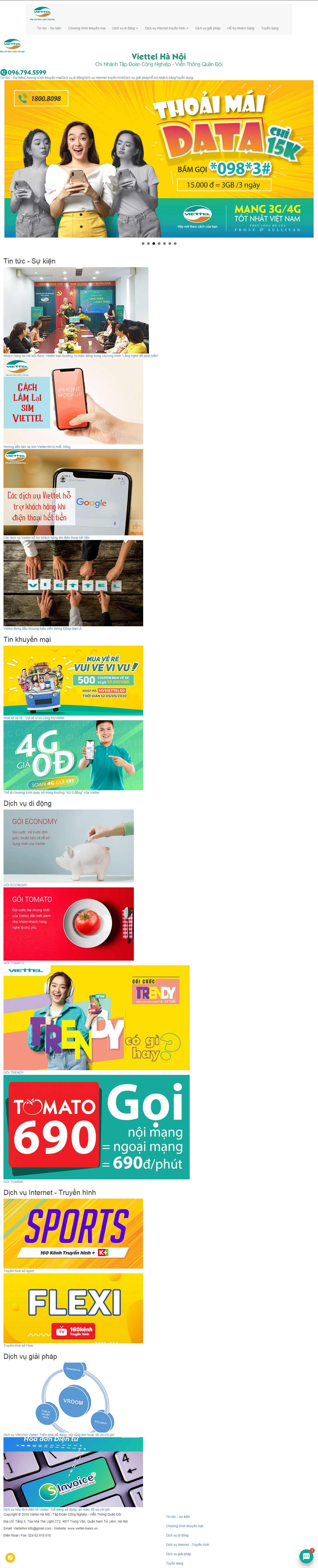 Thiết kế web viễn thông - www.viettel-hanoi.vn