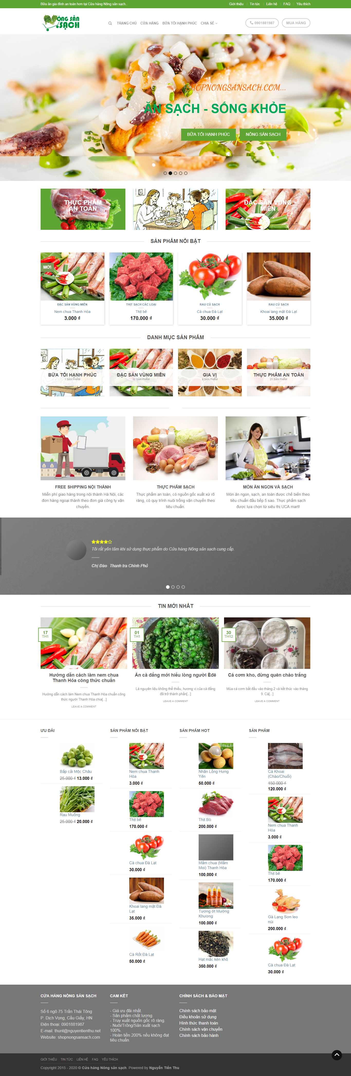 Thiết kế Web nông sản - shopnongsansach.com