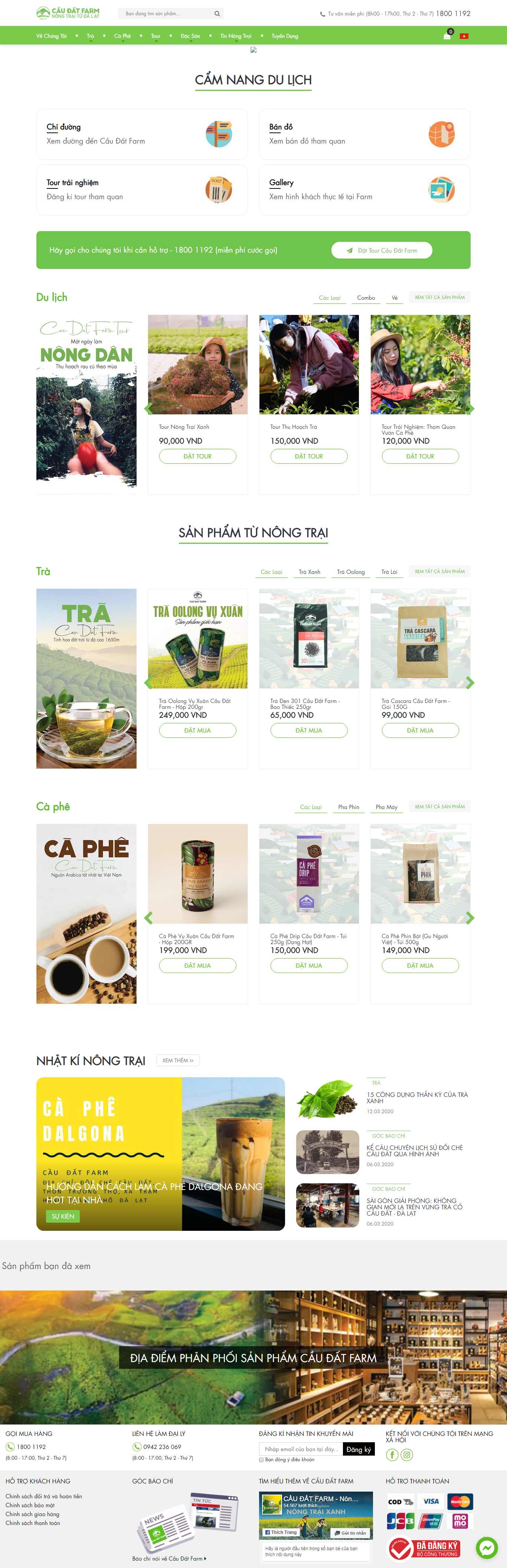 Thiết kế Web bán chè - caudatfarm.com