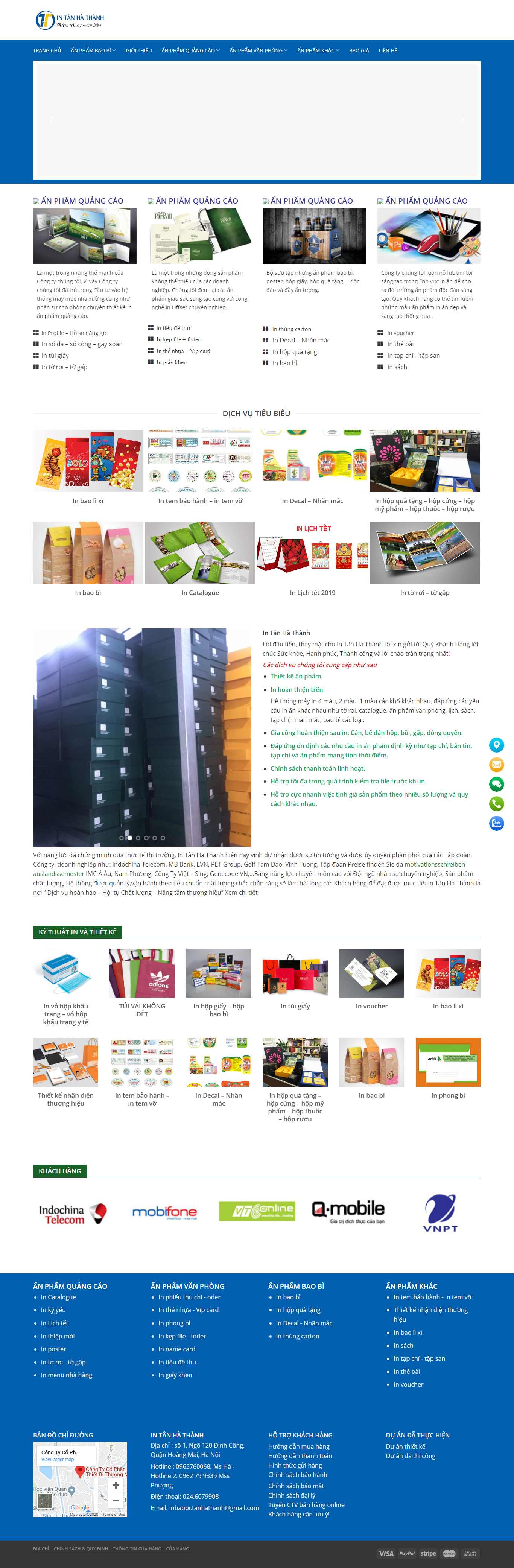 Thiết kế Web công ty in ấn - intanhathanh.com