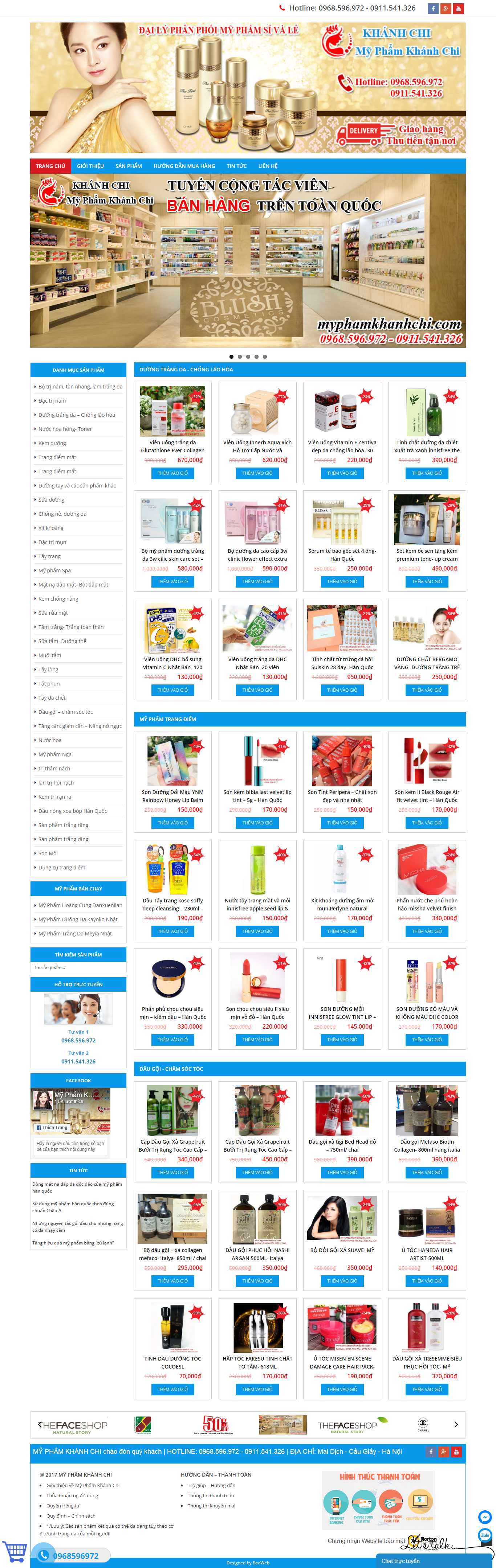 Thiết kế Web bán hàng online - myphamkhanhchi.com