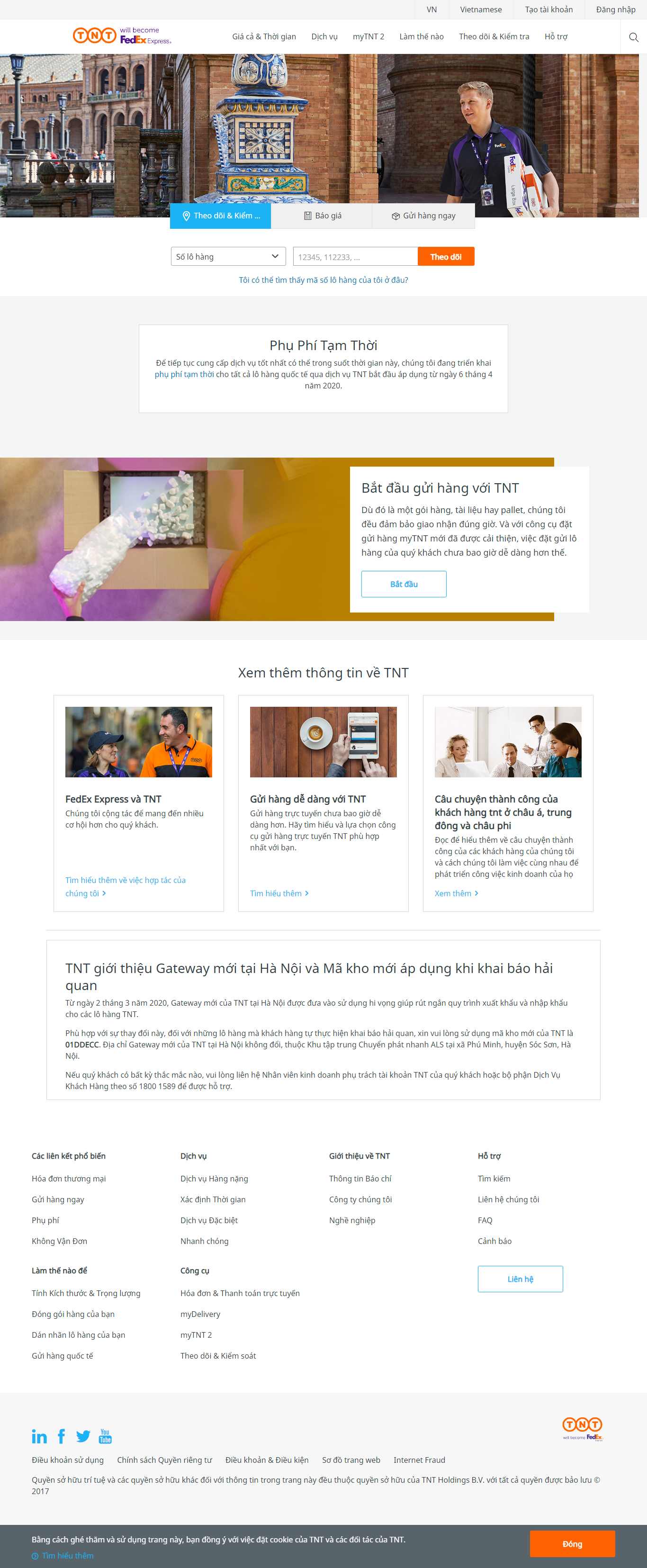 Thiết kế Web giao hàng - www.tnt.com