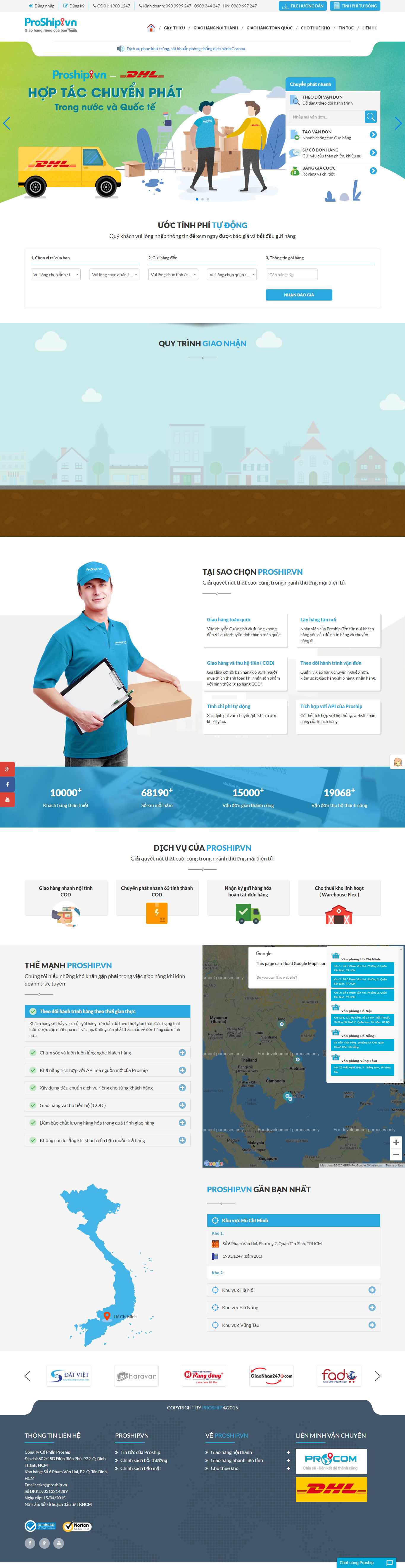 Thiết kế Web vận chuyển - proship.vn