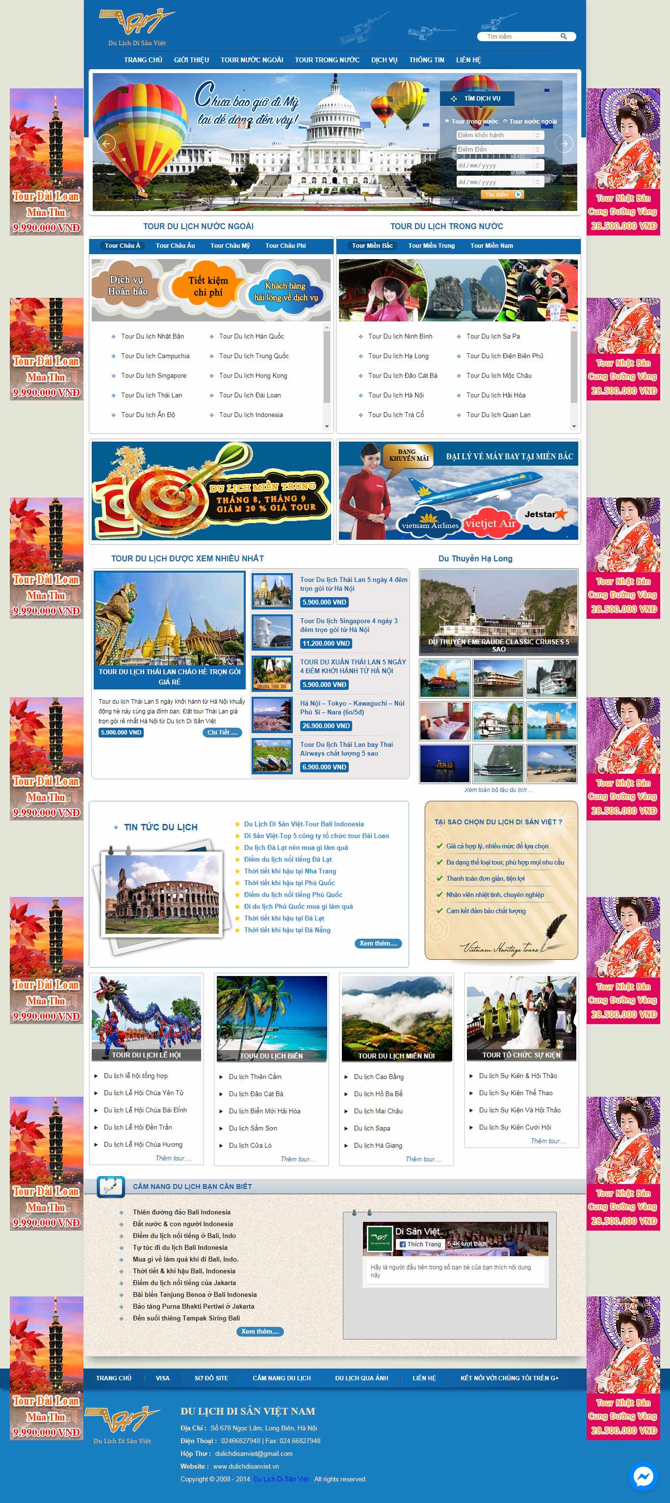 Thiết kế Web du lịch - dulichdisanviet.vn