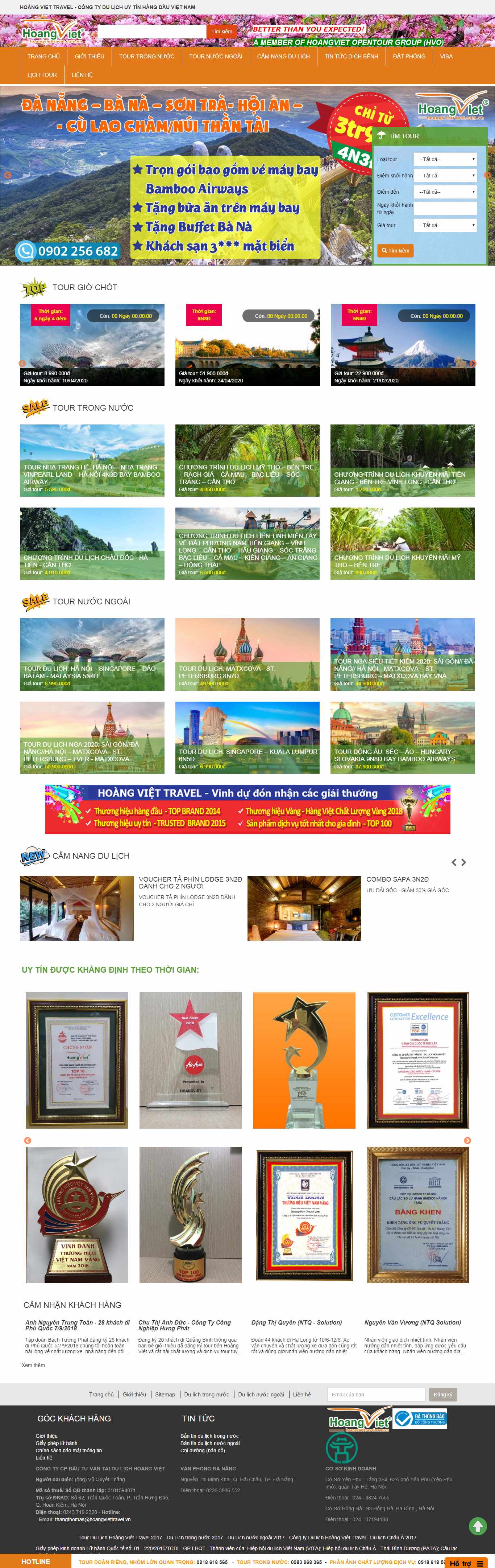 Thiết kế Web du lịch - www.hoangviettravel.com.vn