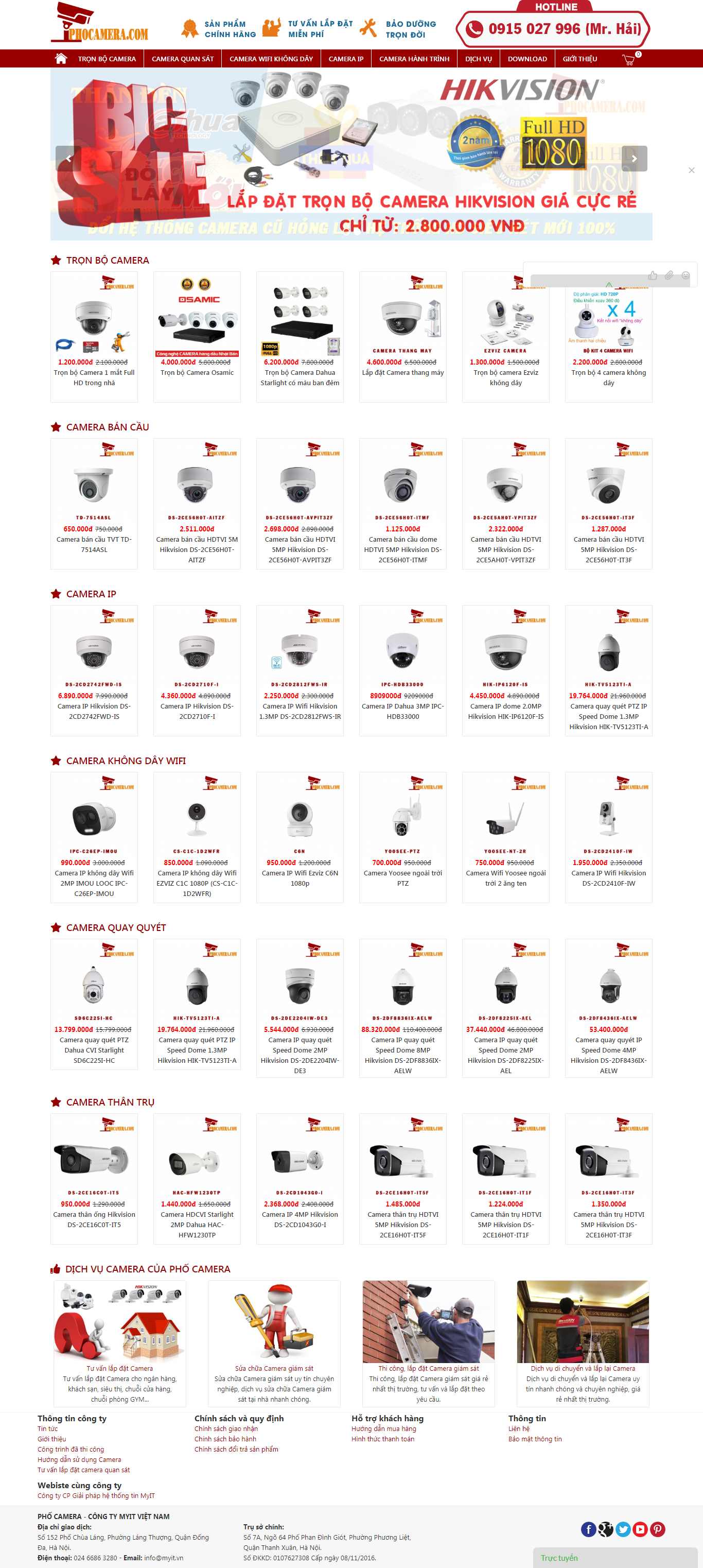 Thiết kế web lắp đặt camera - www.phocamera.com