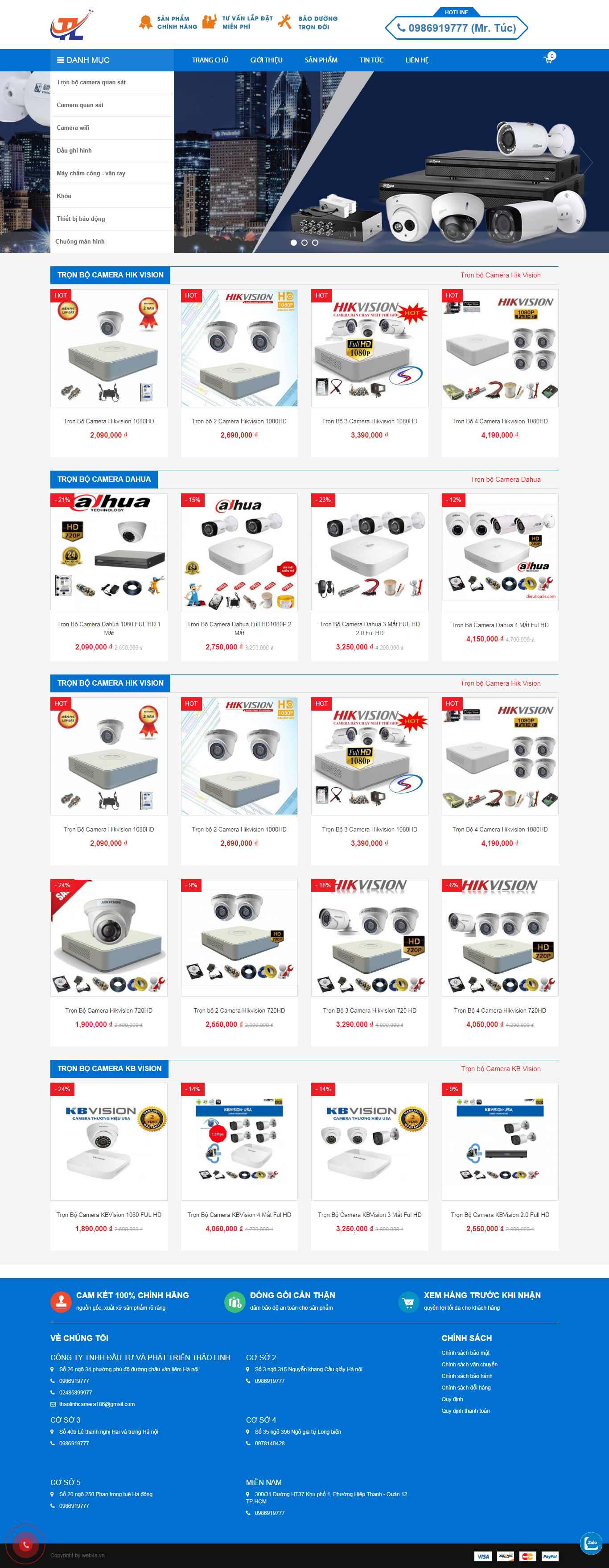 Thiết kế web lắp đặt camera - thaolinhcamera.vn