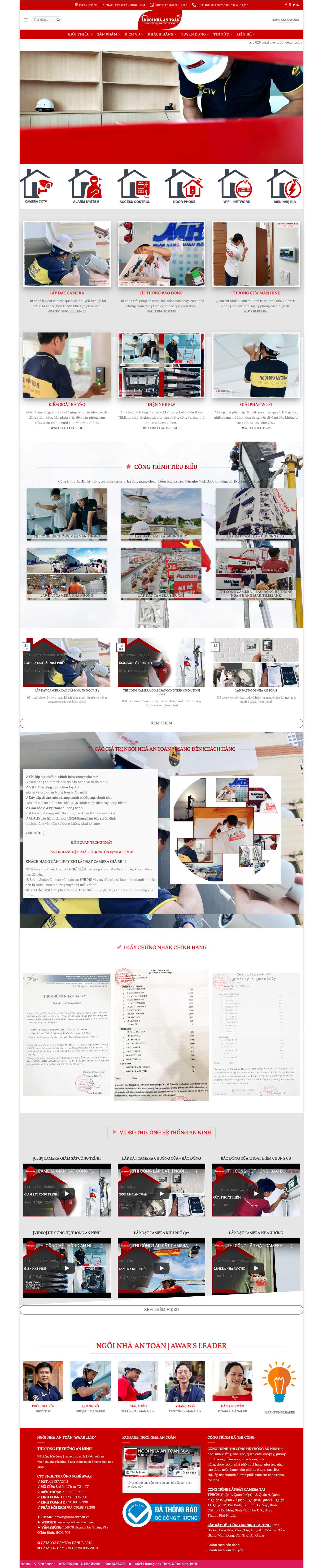 Thiết kế web hệ thống an ninh - ngoinhaantoan.vn