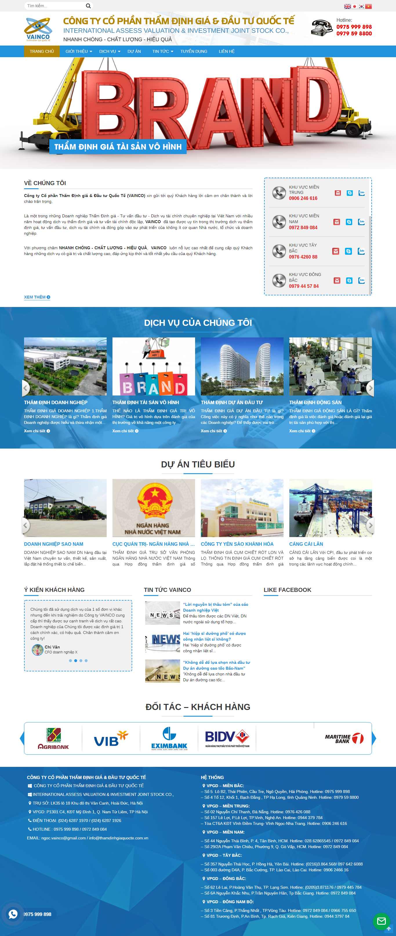 Thiết kế web bất động sản - vainco.com.vn