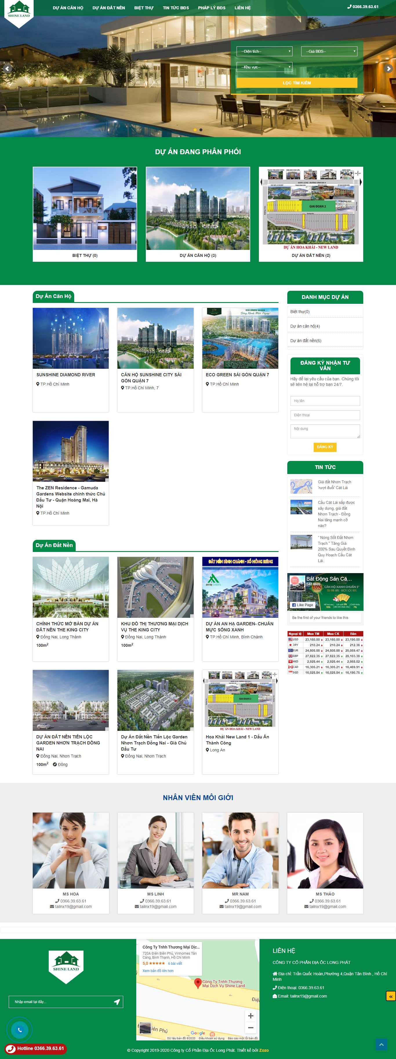 Thiết kế web bất động sản - canho-datnen.com.vn