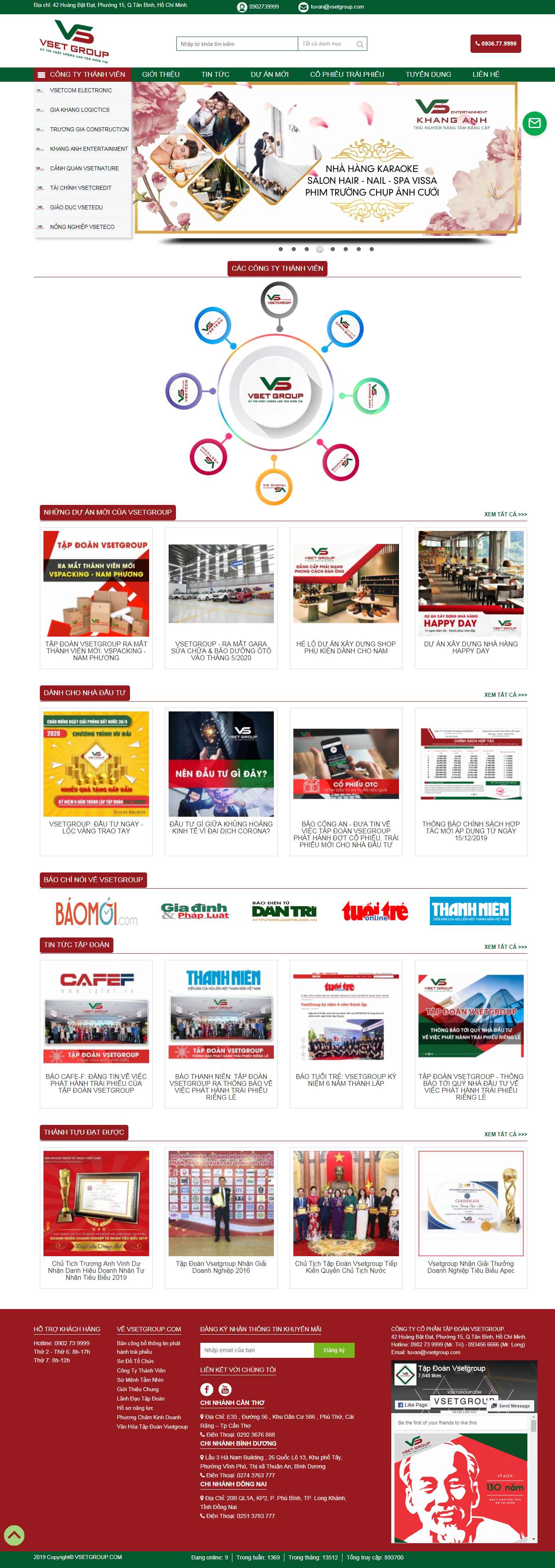 Thiết kế web tài chính - vsetgroup.com