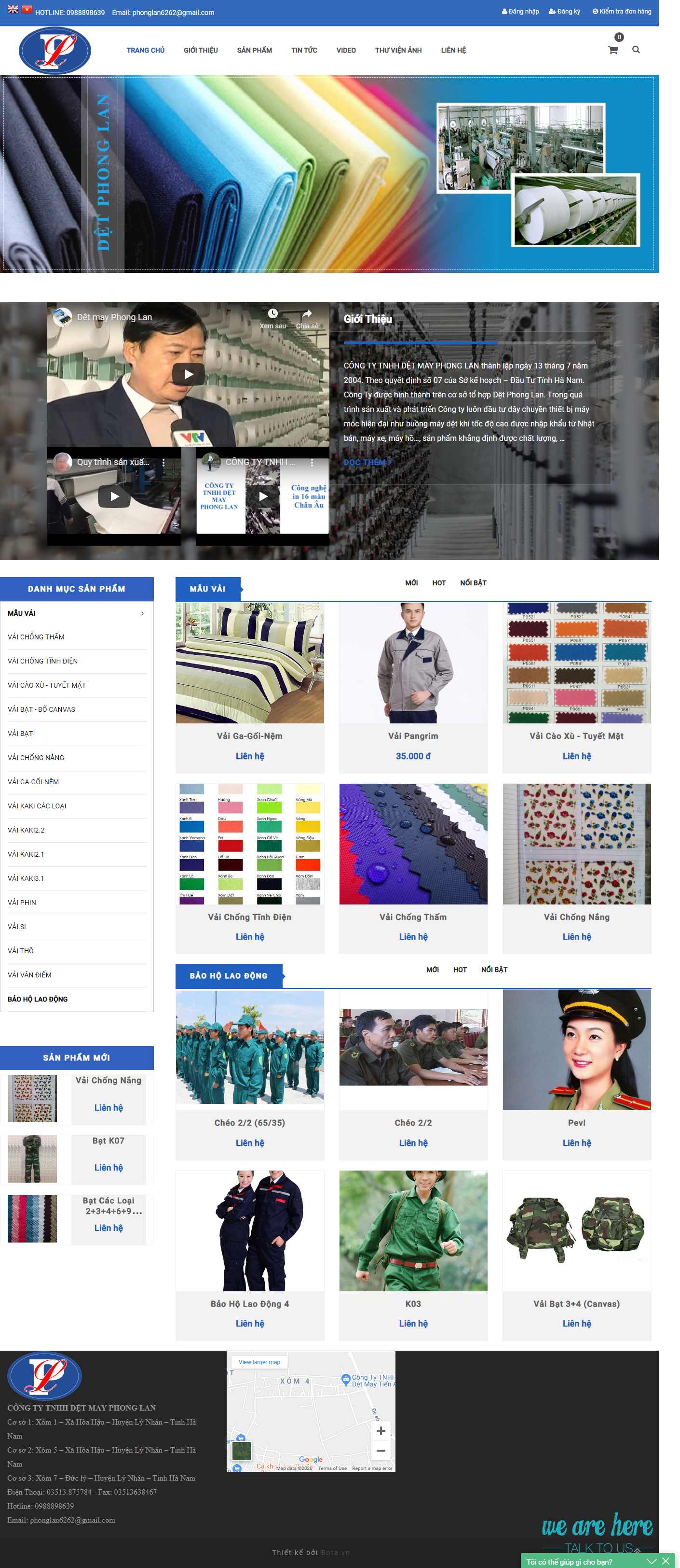 Thiết kế web dệt may - detmayphonglan.com