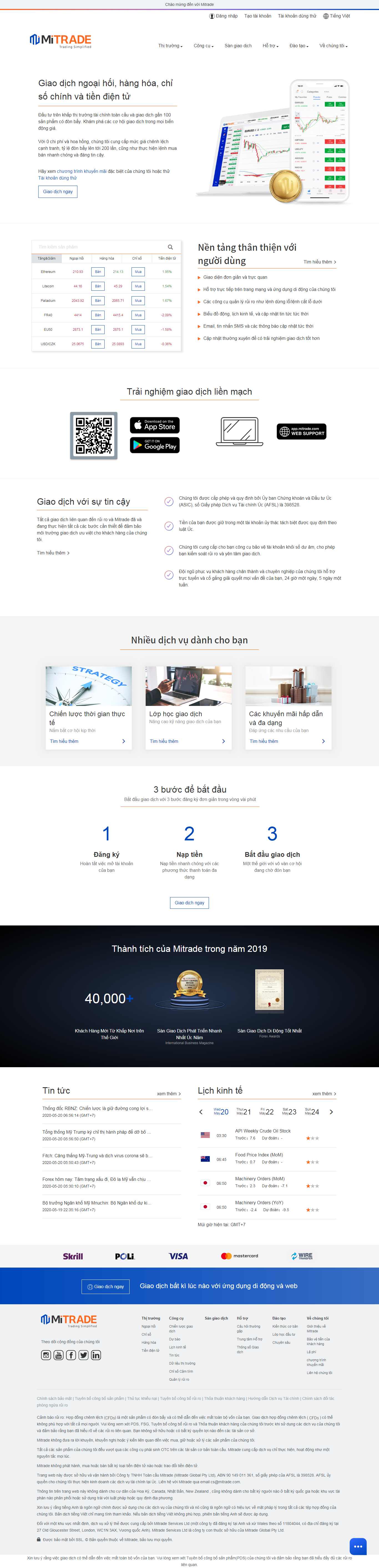 Thiết kế web chứng khoán - www.mitrade.com
