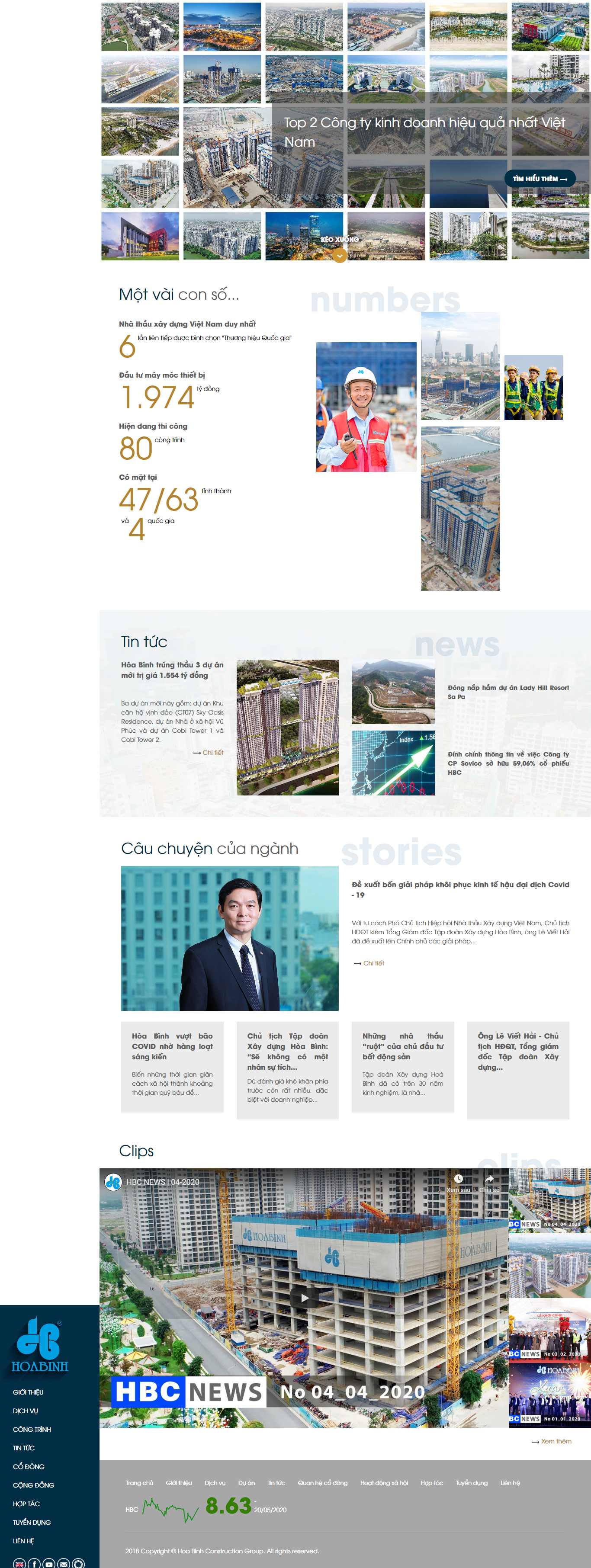 Thiết kế web xây dựng - hbcg.vn