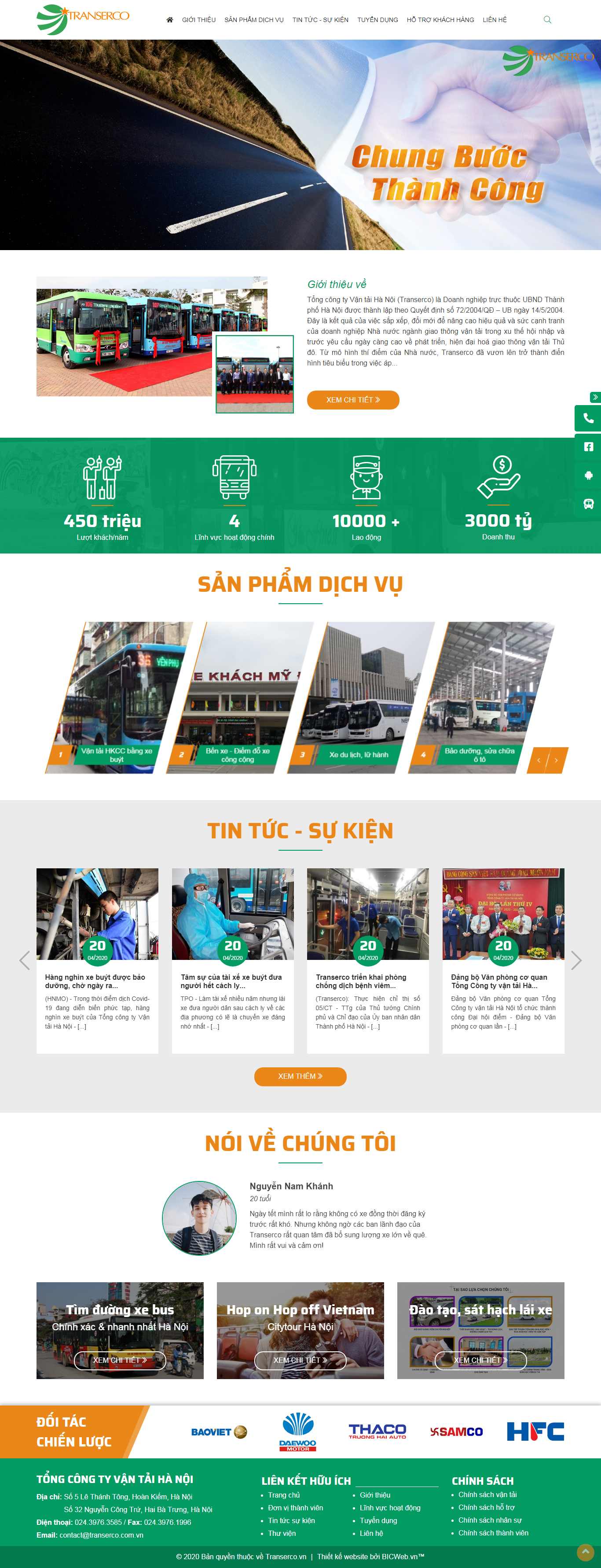 Thiết kế web miễn phí - transerco.com.vn