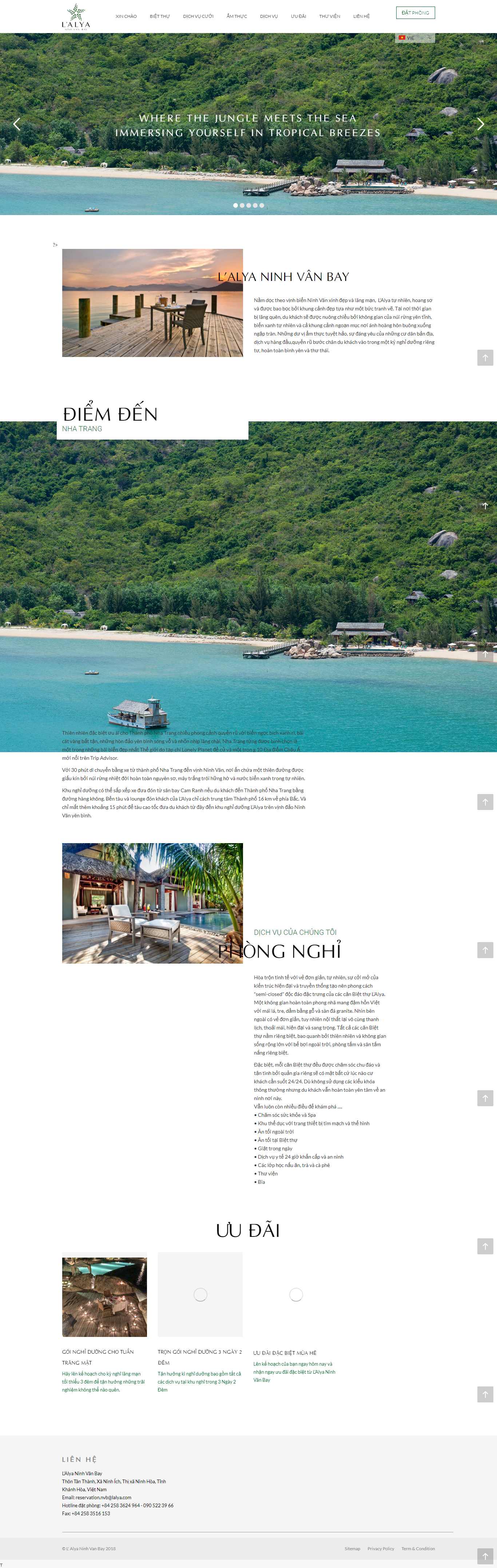 Thiết kế web khu resort - lalyana.com