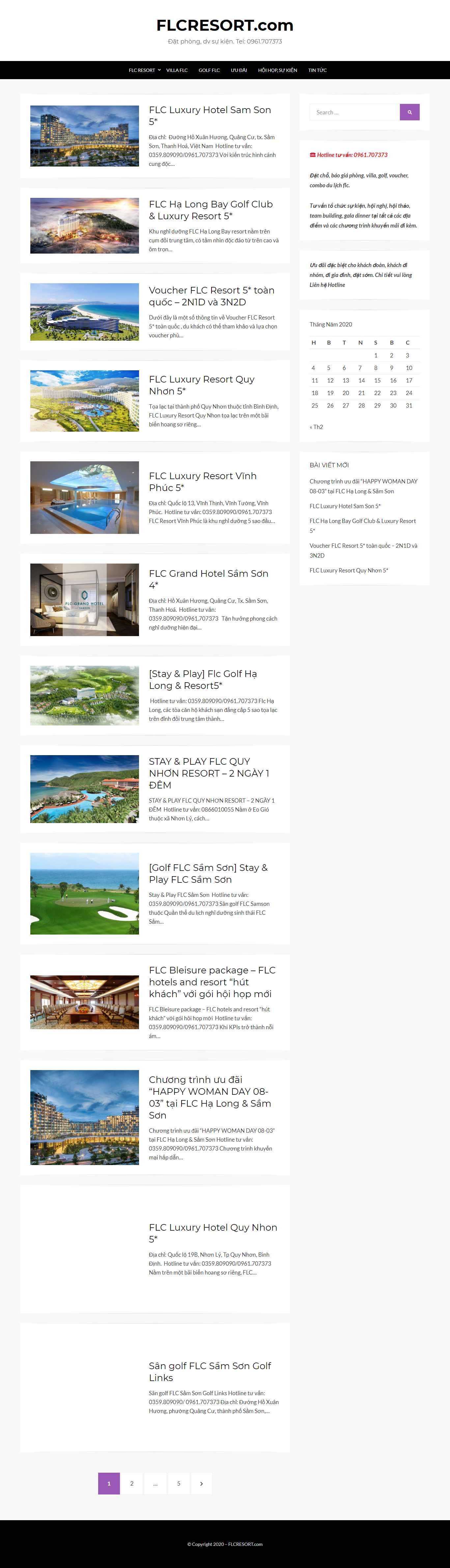 Thiết kế web khu resort - flcresort.com