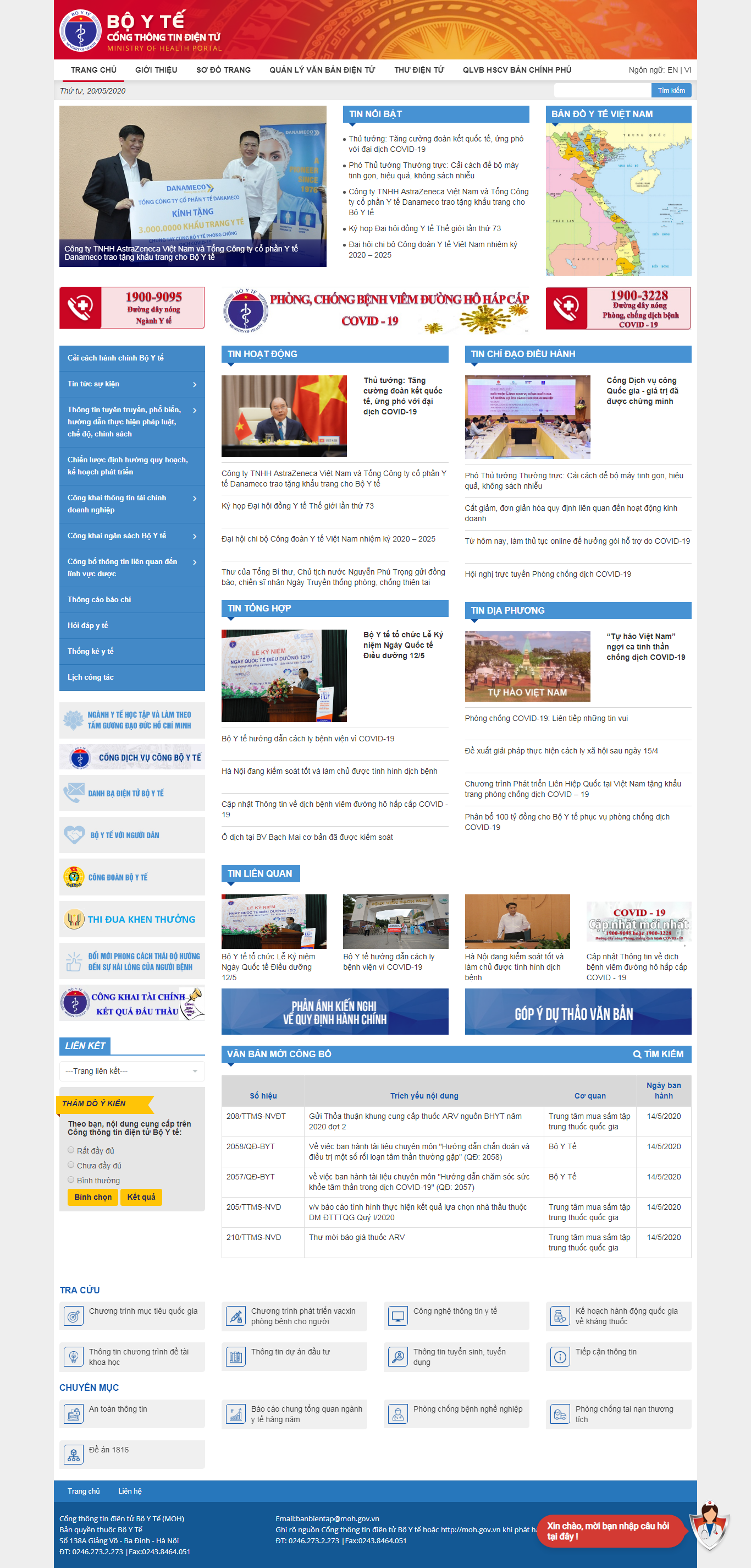 Thiết kế web nhà nước - moh.gov.vn
