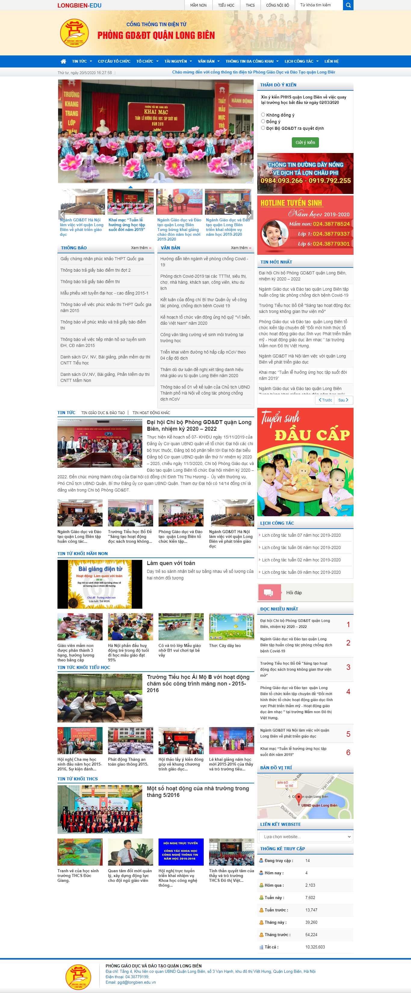 Thiết kế web trường cấp 1 - longbien.edu.vn