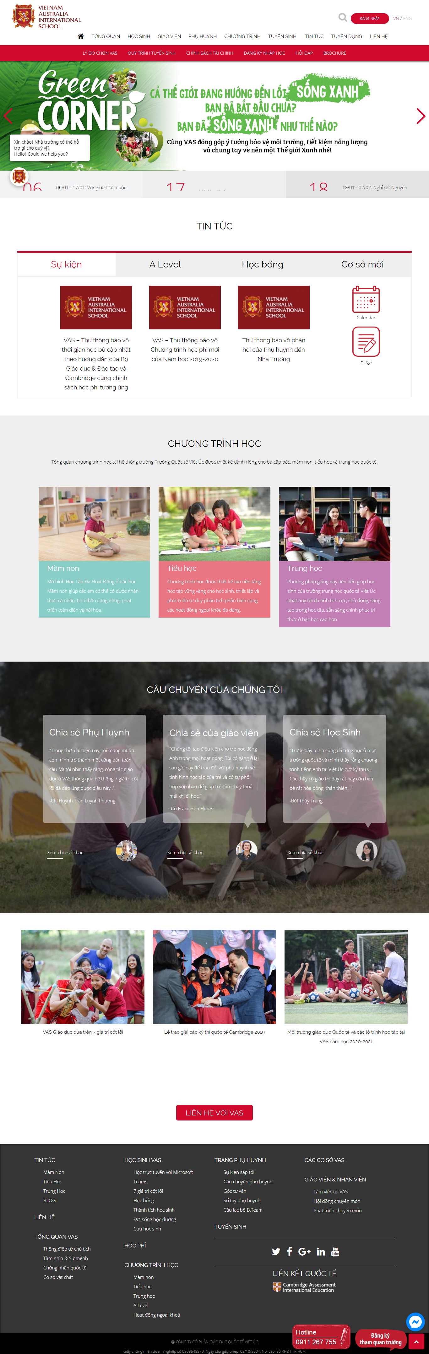 Thiết kế web trường mầm non - www.vas.edu.vn