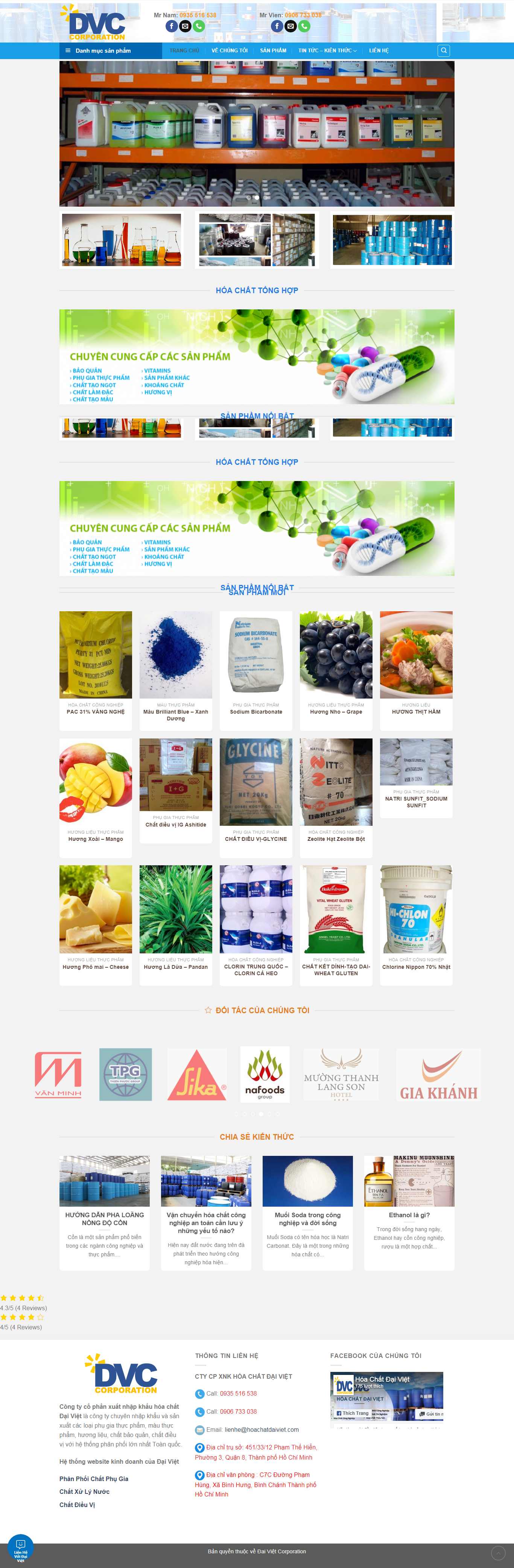 Thiết kế web giới thiệu công ty - hoachatdaiviet.com