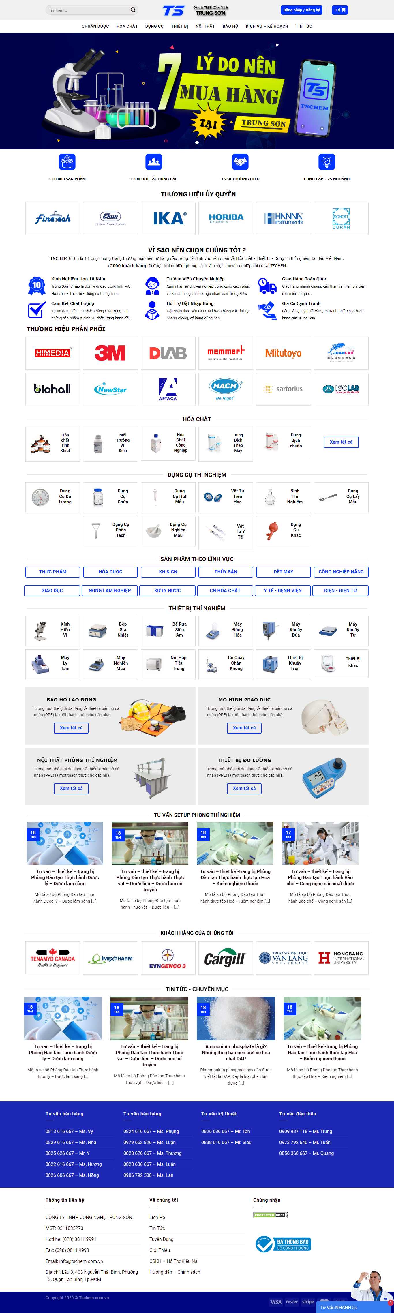 Thiết kế web giới thiệu công ty - tschem.com.vn