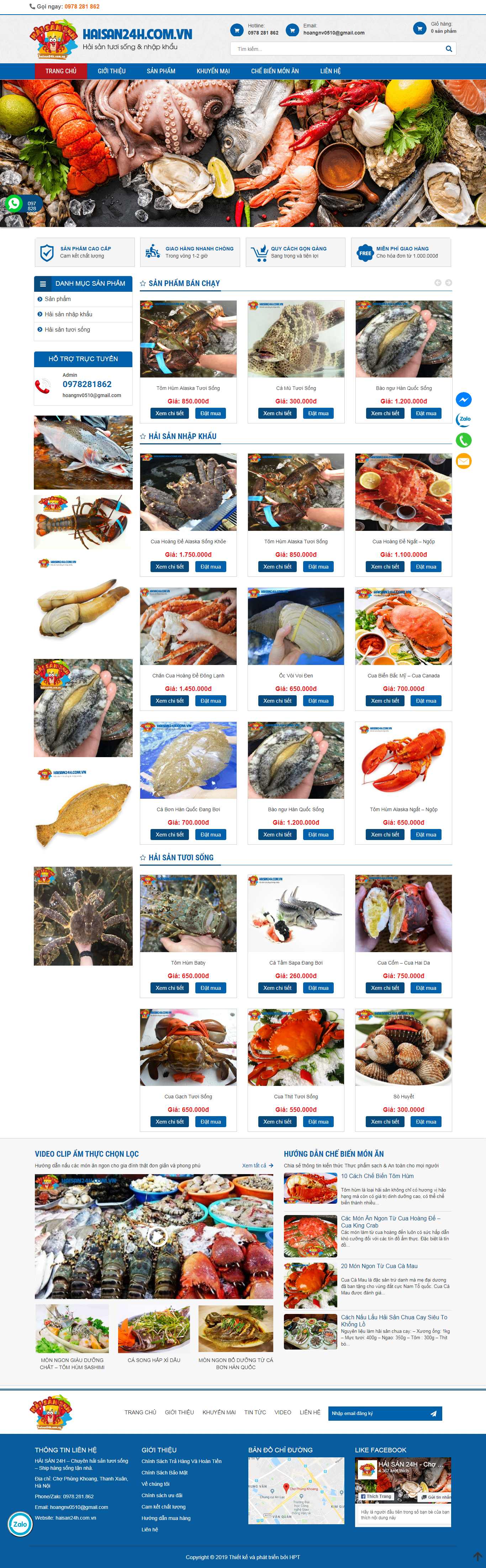 Thiết kế web kinh doanh online - haisan24h.com.vn