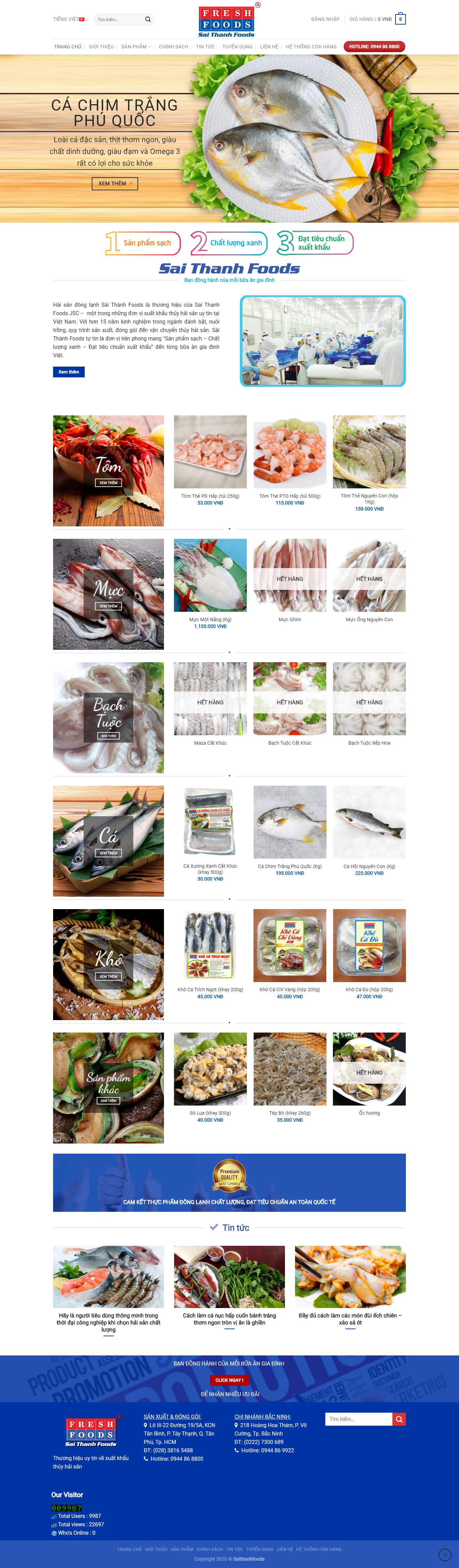 Thiết kế web kinh doanh online - saithanhfoods.com