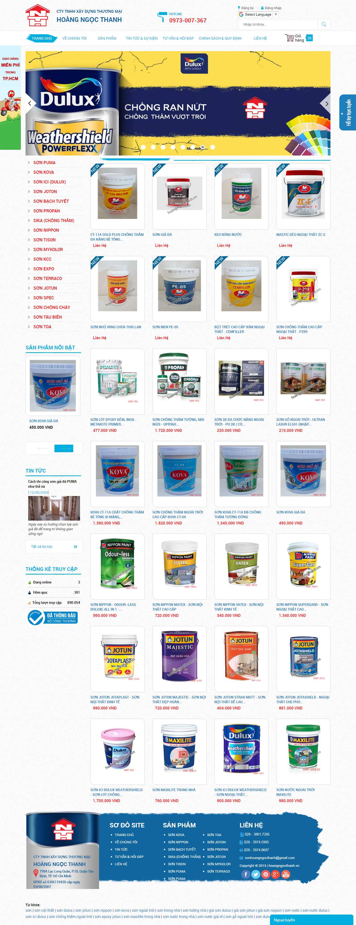 Thiết kế web bán sơn - hoangngocthanh.vn