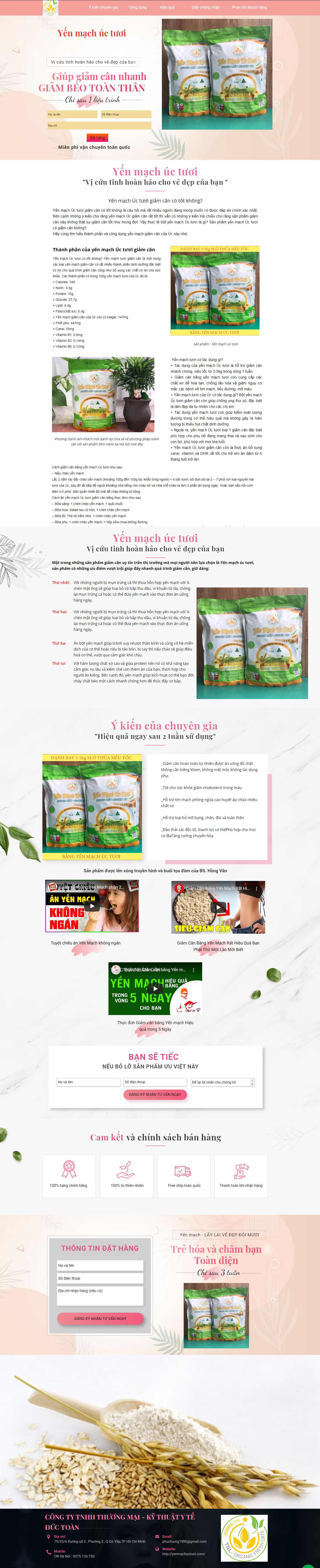 Thiết kế Landing page web - yenmachuctuoi.com