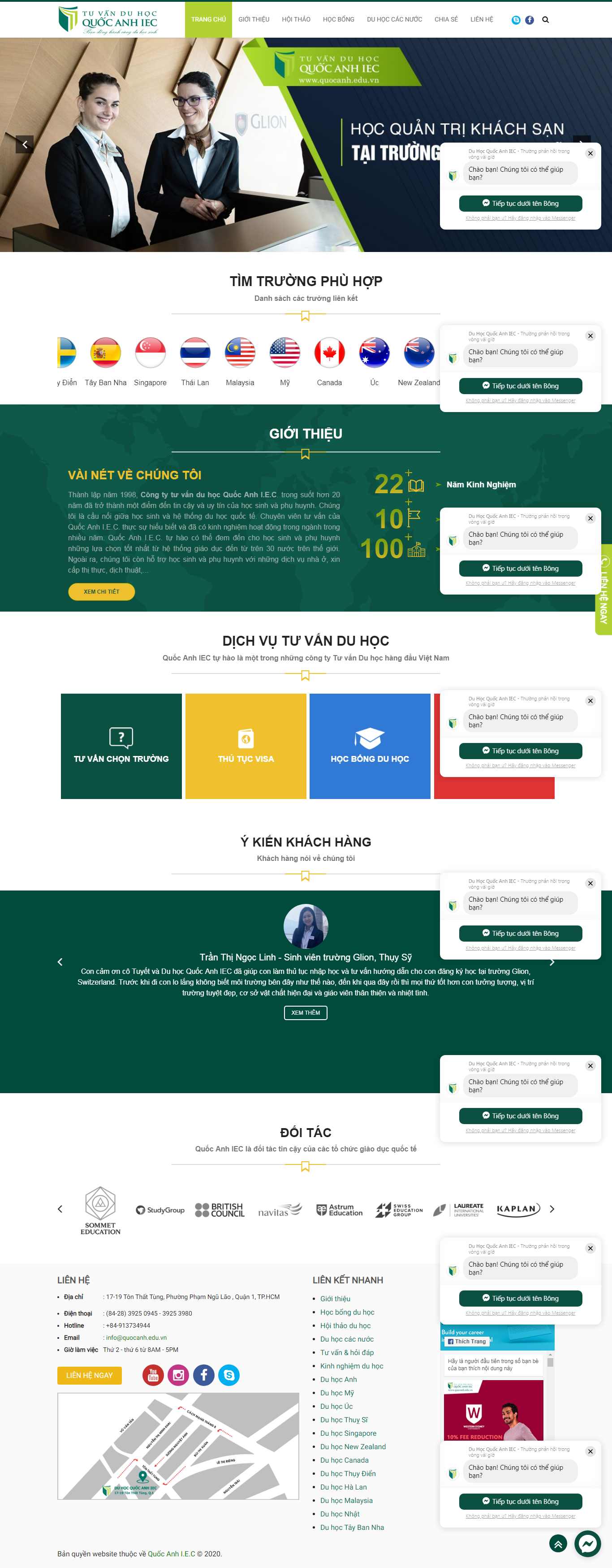 Thiết kế web du học anh - www.quocanh.edu.vn